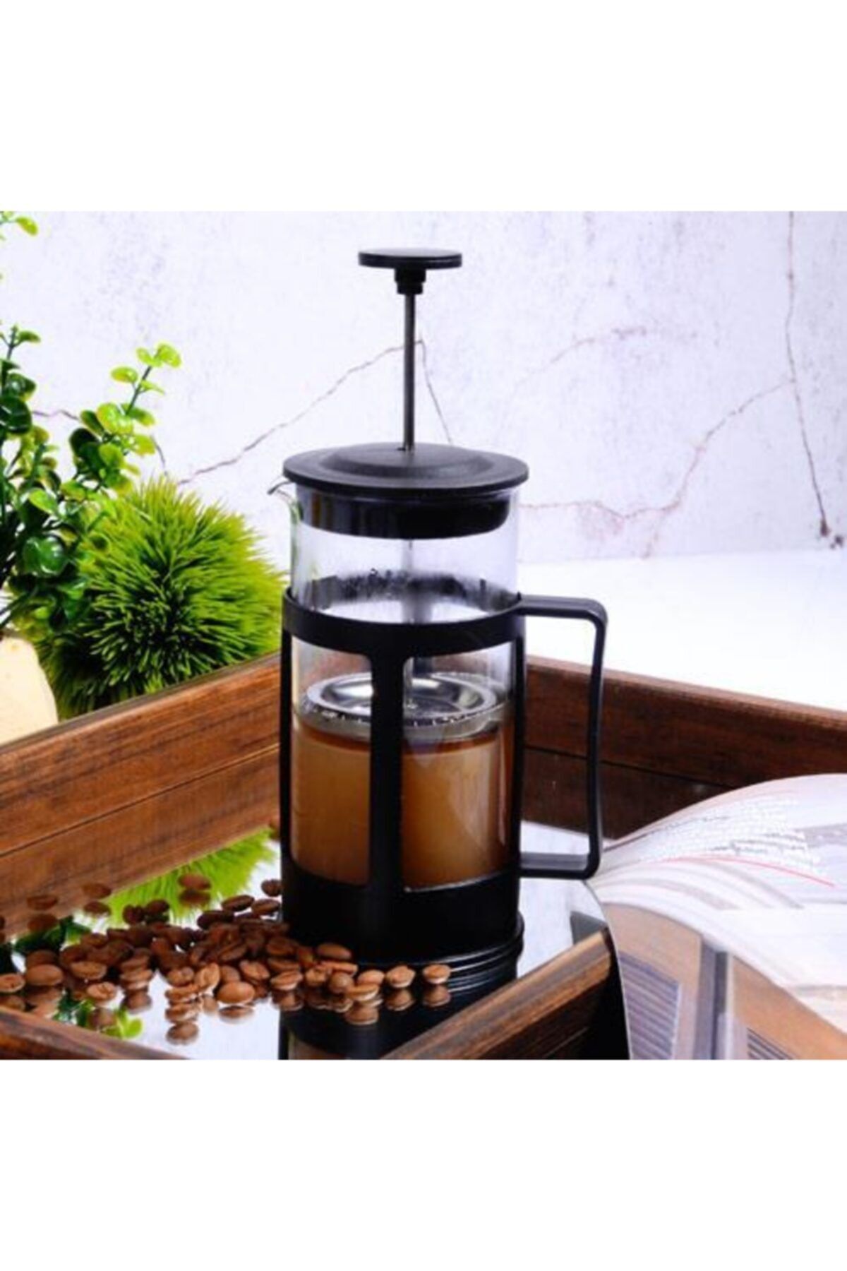 Kosova Ksv Cam Bitki Çayı Demleme Çay Potu French Press 350 ml