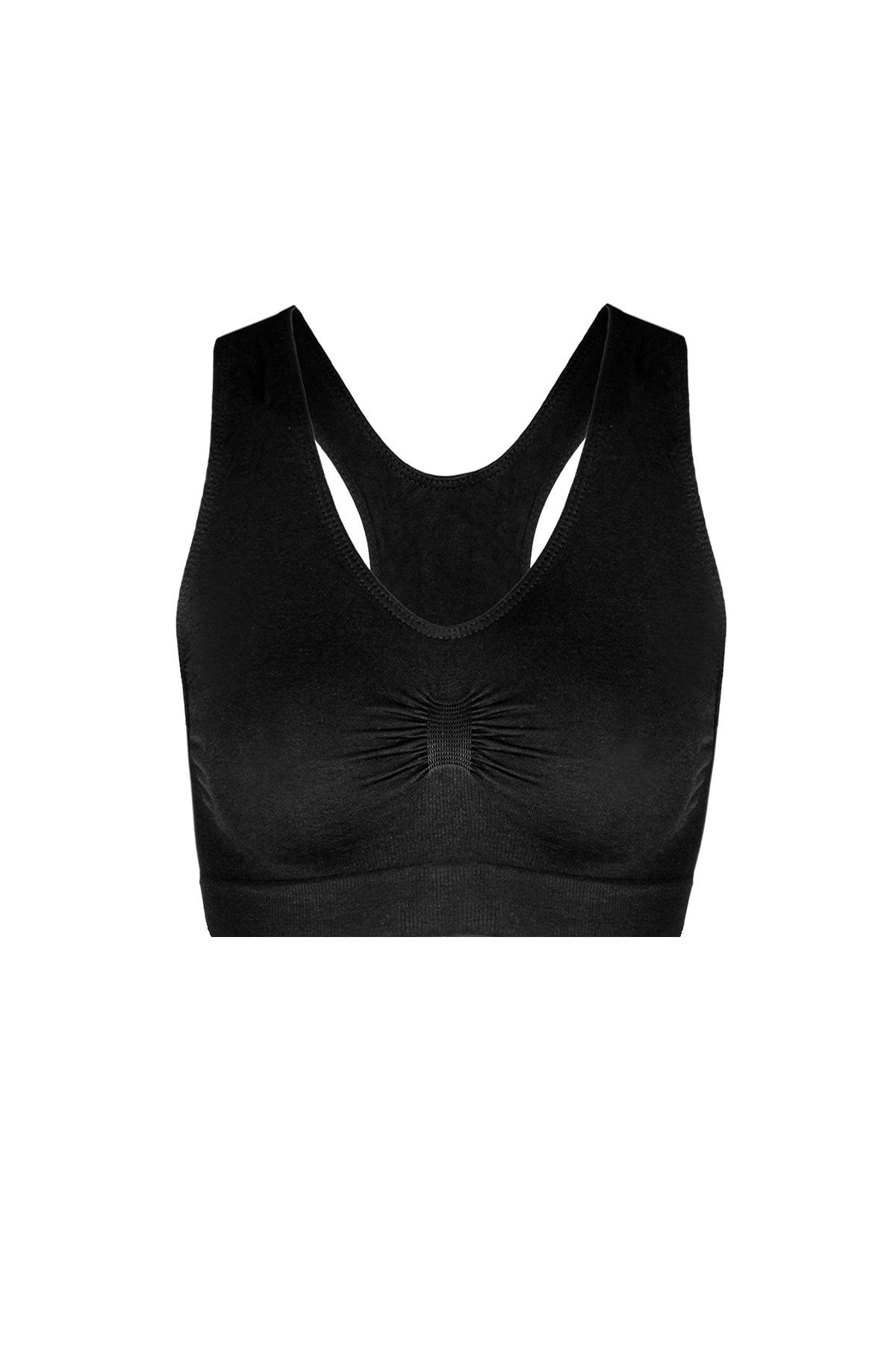Alışveriş Meydanı Kadın Siyah Sporcu Seamless Dikişsiz Likralı Büstiyer