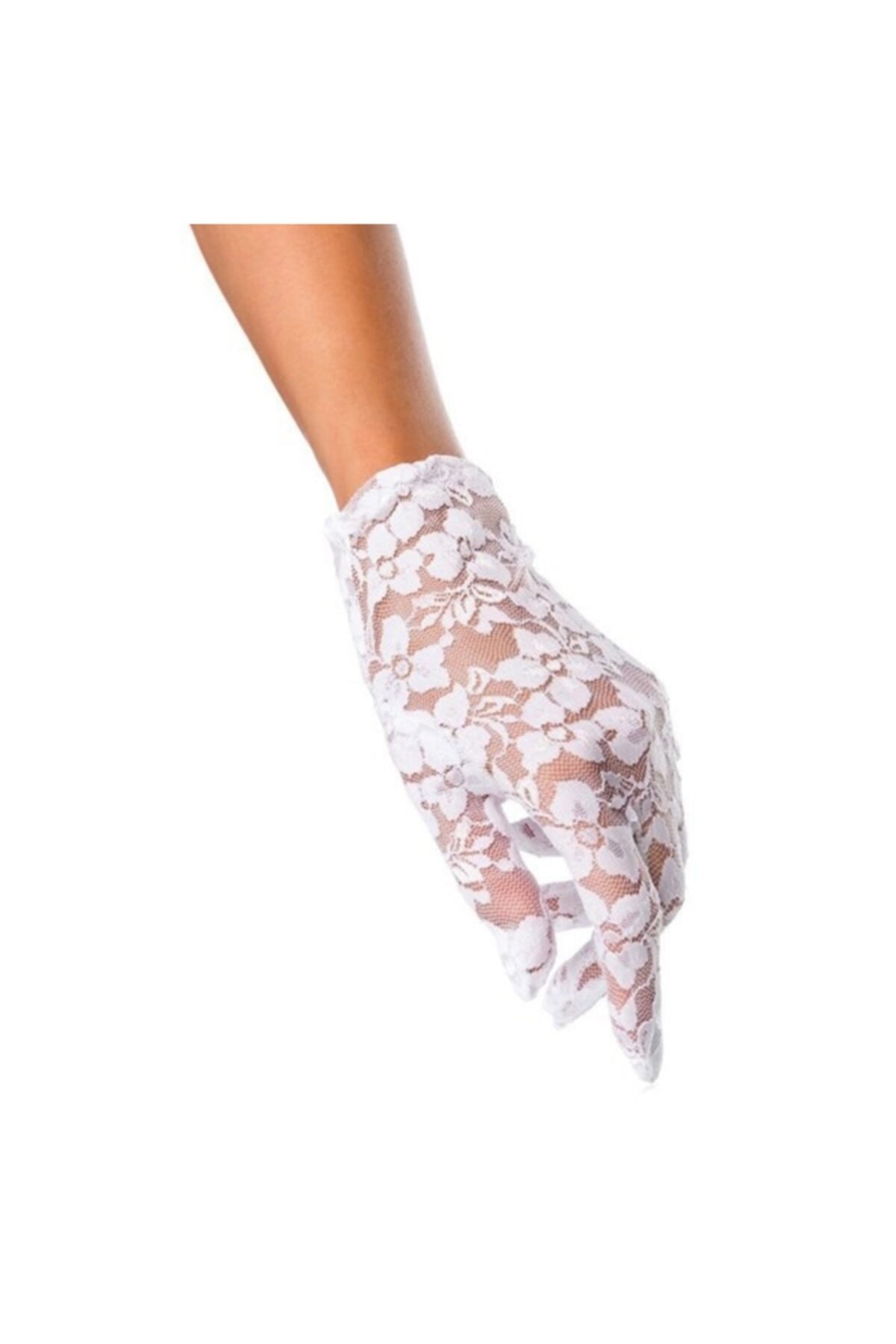 MGA SHOP Dantelli Beyaz Gece Eldiveni
