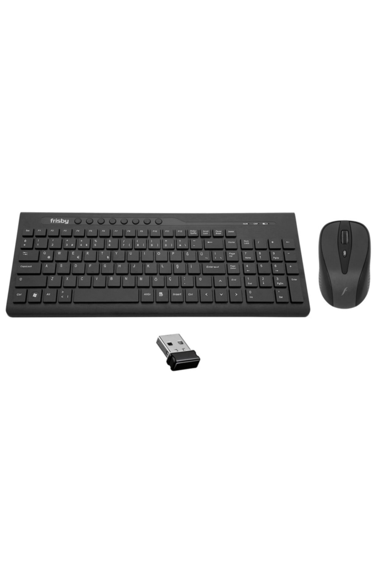 FRISBY Fk-w156qu Sessiz Tuşlu Tek Nano Alıcılı Multimedia Türkçe Q Kablosuz Klavye Mouse Set