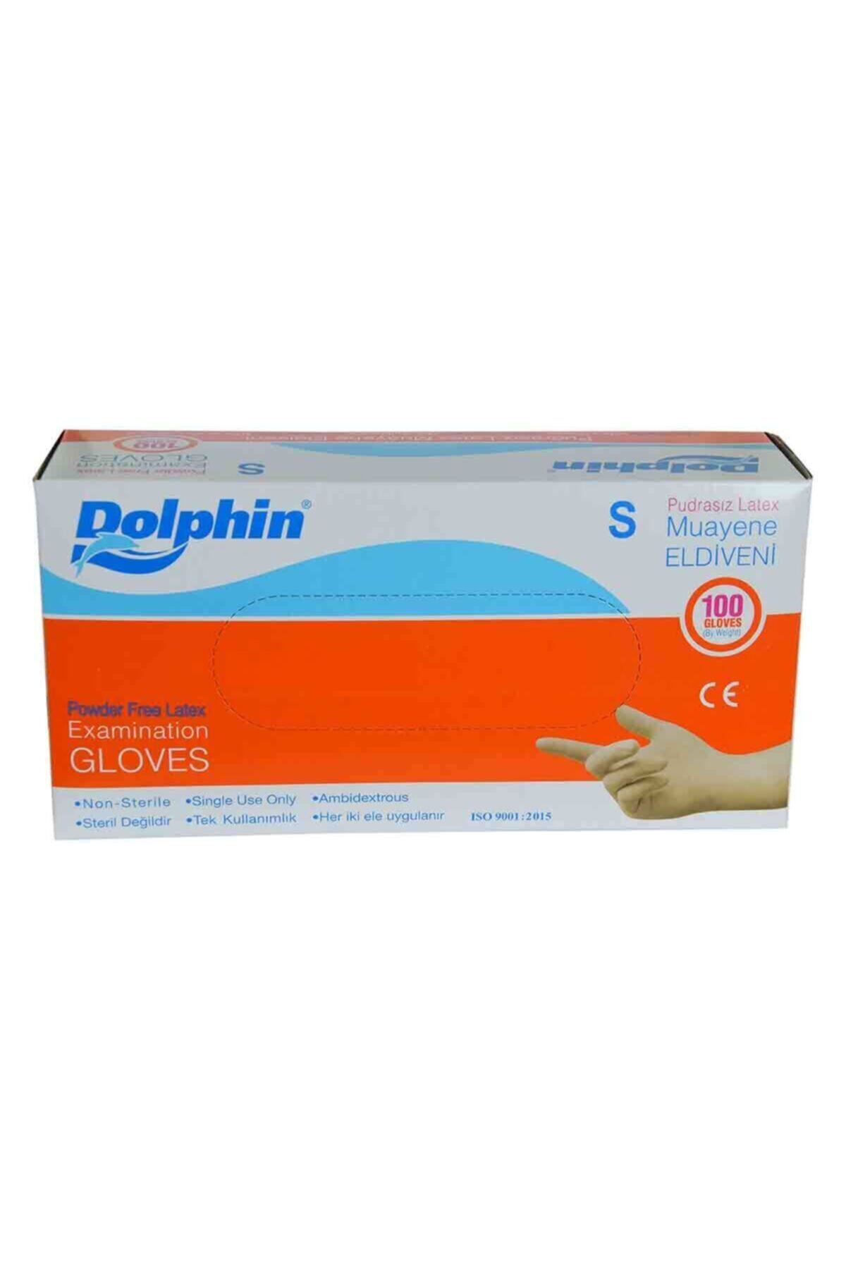 Dolphin Pudrasız Beyaz Latex Eldiven Küçük Boy (S) 100 Lü Paket