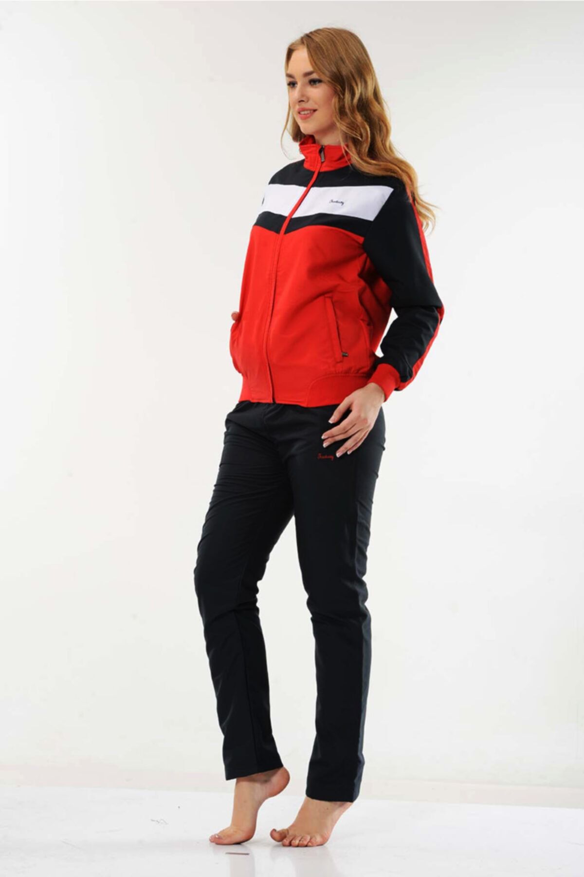 Red and outlet black tracksuit womens