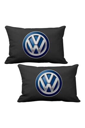 Volkswagen Vw 2 Li Lüks Araç Boyun Yastığı Siyah Ve Ahşap Logolu Anahtarlık Image 0