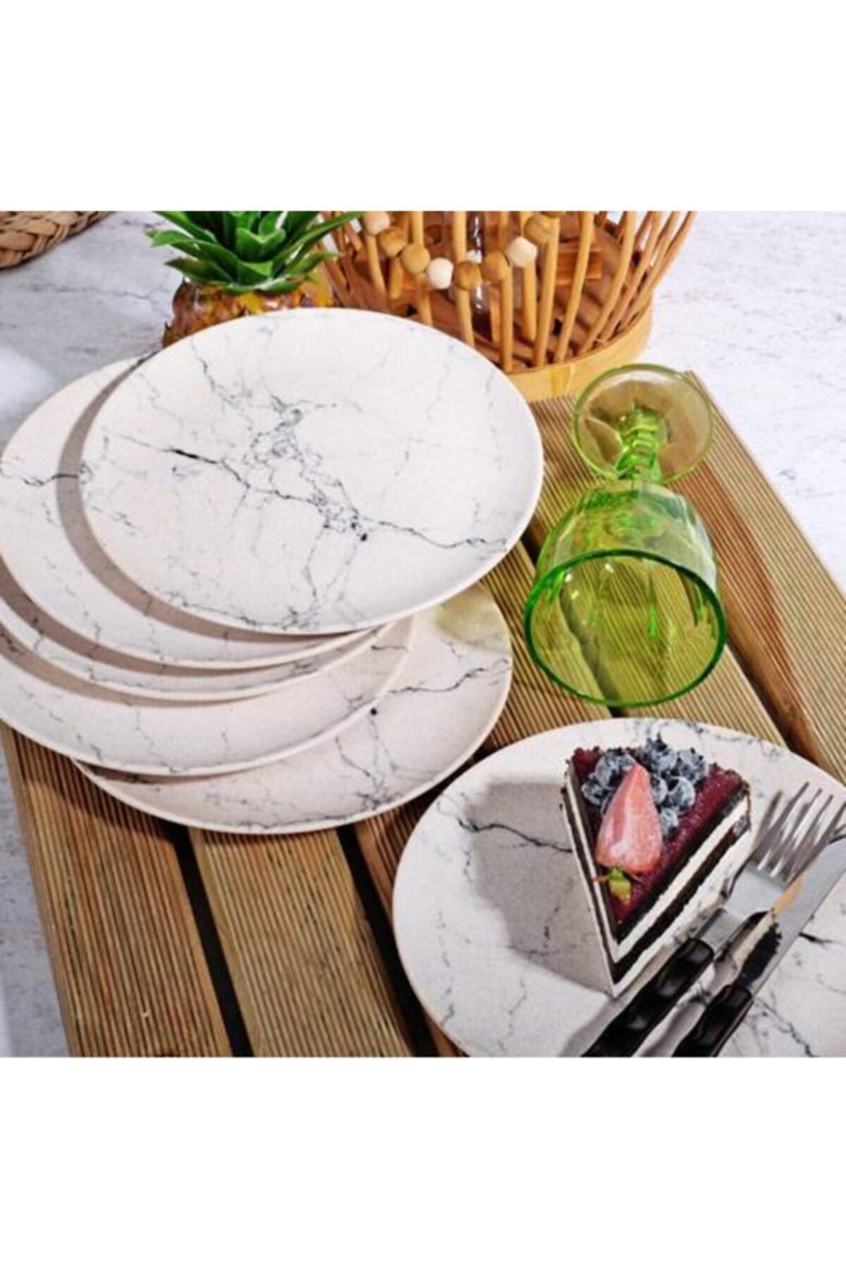 kosova ksv mermer gorumlu pasta tabak 6 li pasta tabagi 21cm fiyati yorumlari trendyol