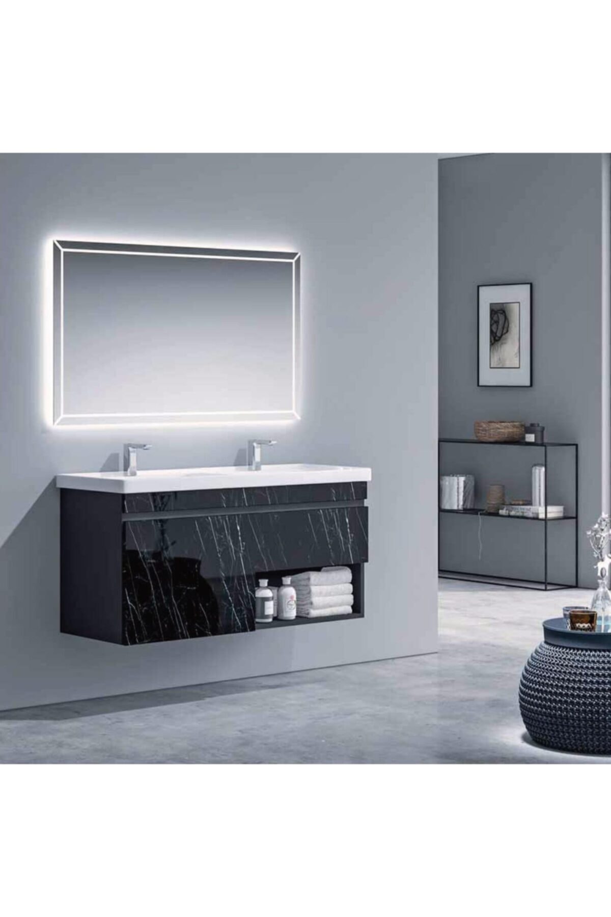 ALFİERE BAGNO Perla 120 Cm Banyo Dolabı+ Lavabo
