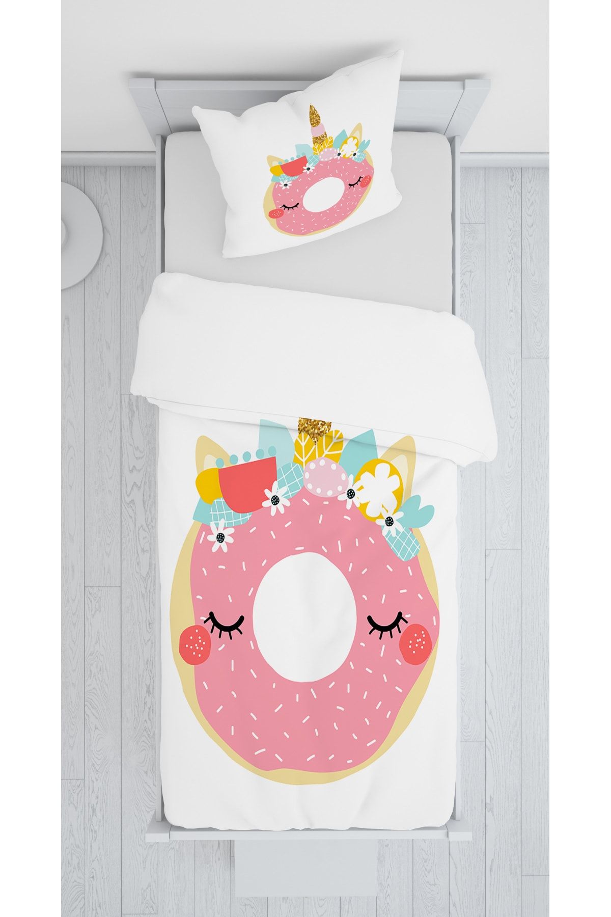 decoars Çocuk Donut Figürlü Yatak Örtüsü 044
