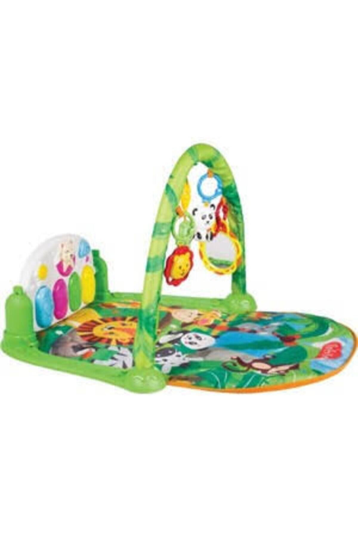Furkan Toys Babies Sevimli Orman Piyanolu Oyun Halısı Aynalı Çıngıraklı Diş Kaşıyıcılı Müzikli 5in1