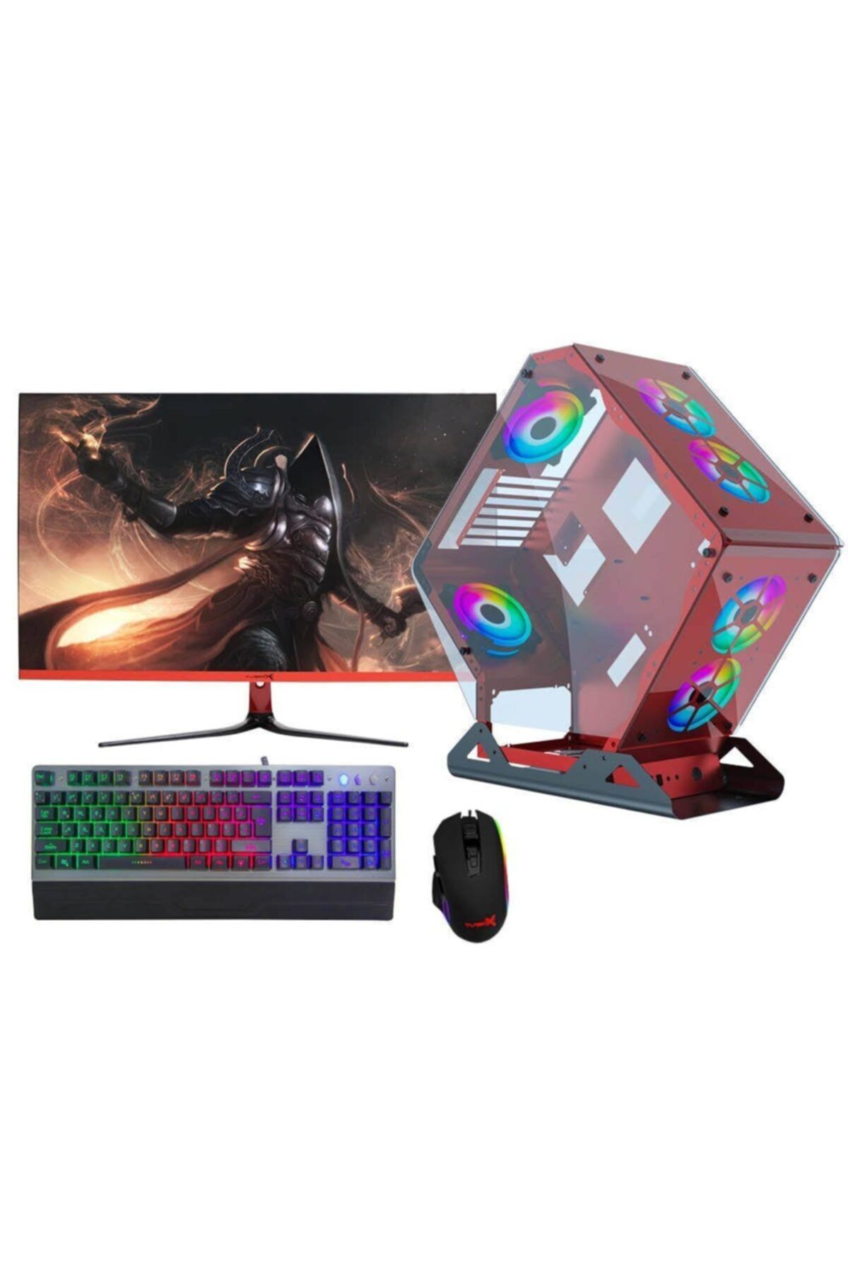 DRAGOS Nitrox Intel I3 10100f 16gb Ram 512 Gb Ssd 4gb 128bit 1650 Ekran Kartı 27'' Monitör Oyun Bilgisayarı
