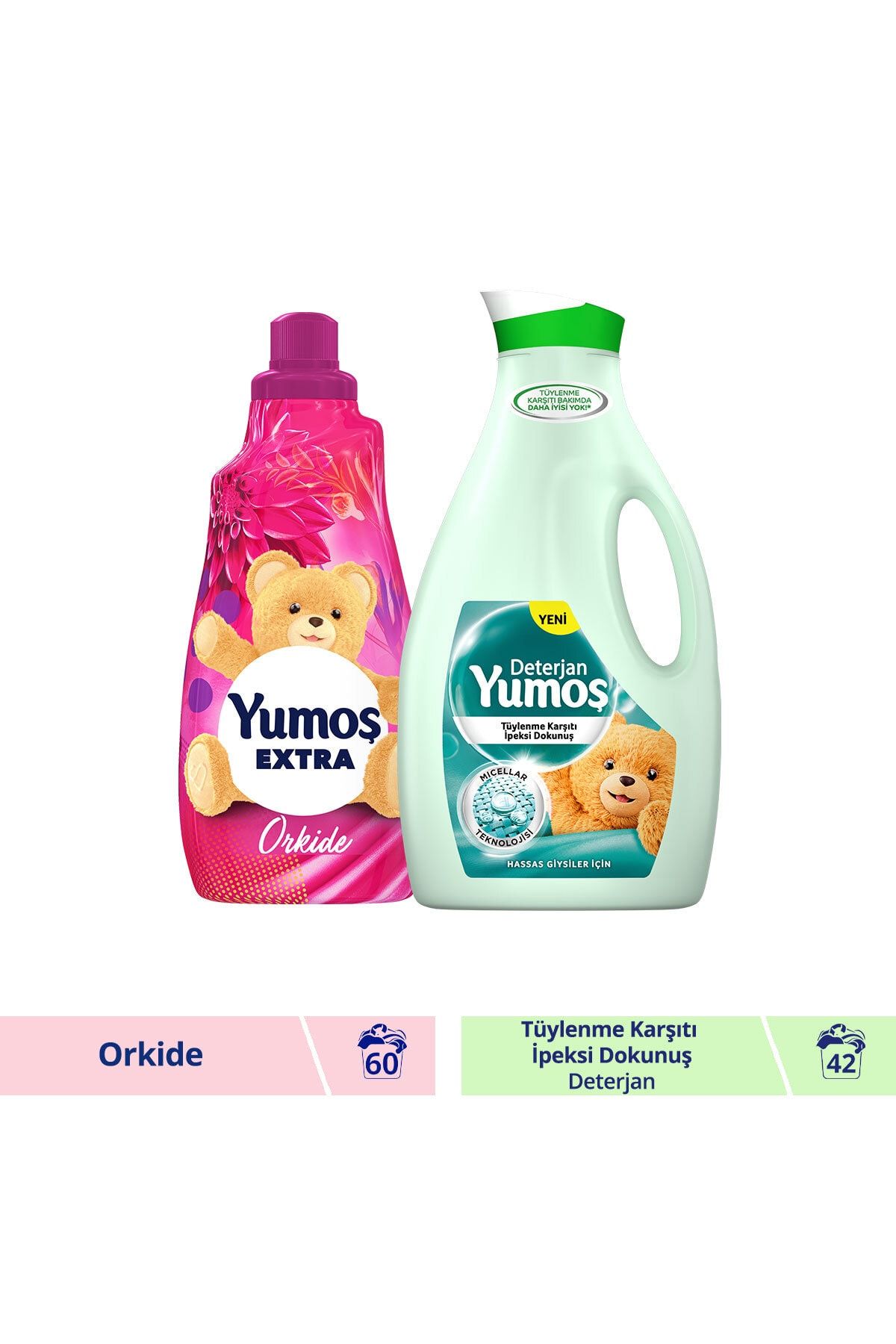 yumos extra orkide konsantre yumusatici 1440 ml ve hassas giysiler icin deterjan 2520 ml fiyati yorumlari trendyol