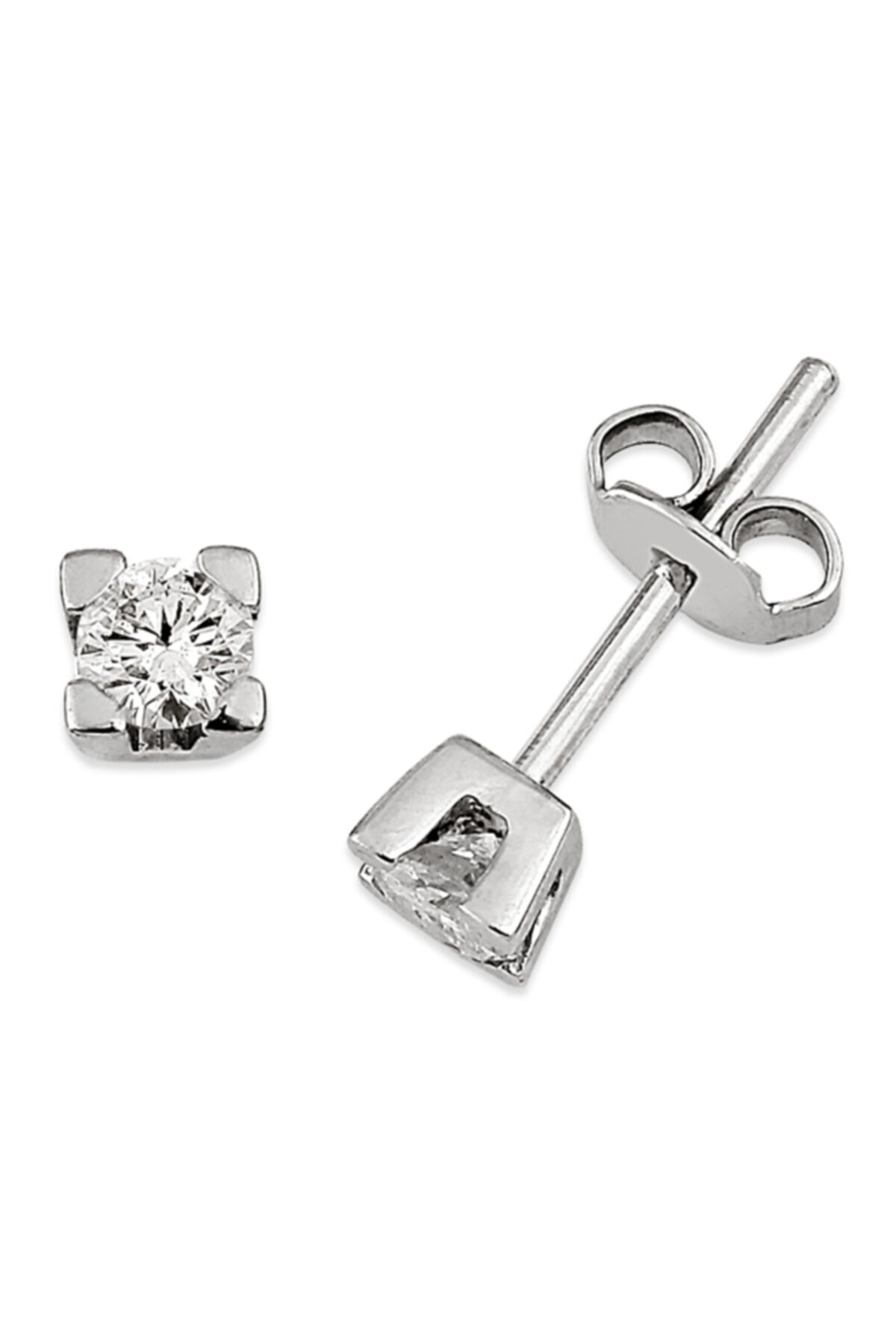 Barok Diamond Pırlanta Tektaş Küpe 0.40ct 18 Ayar