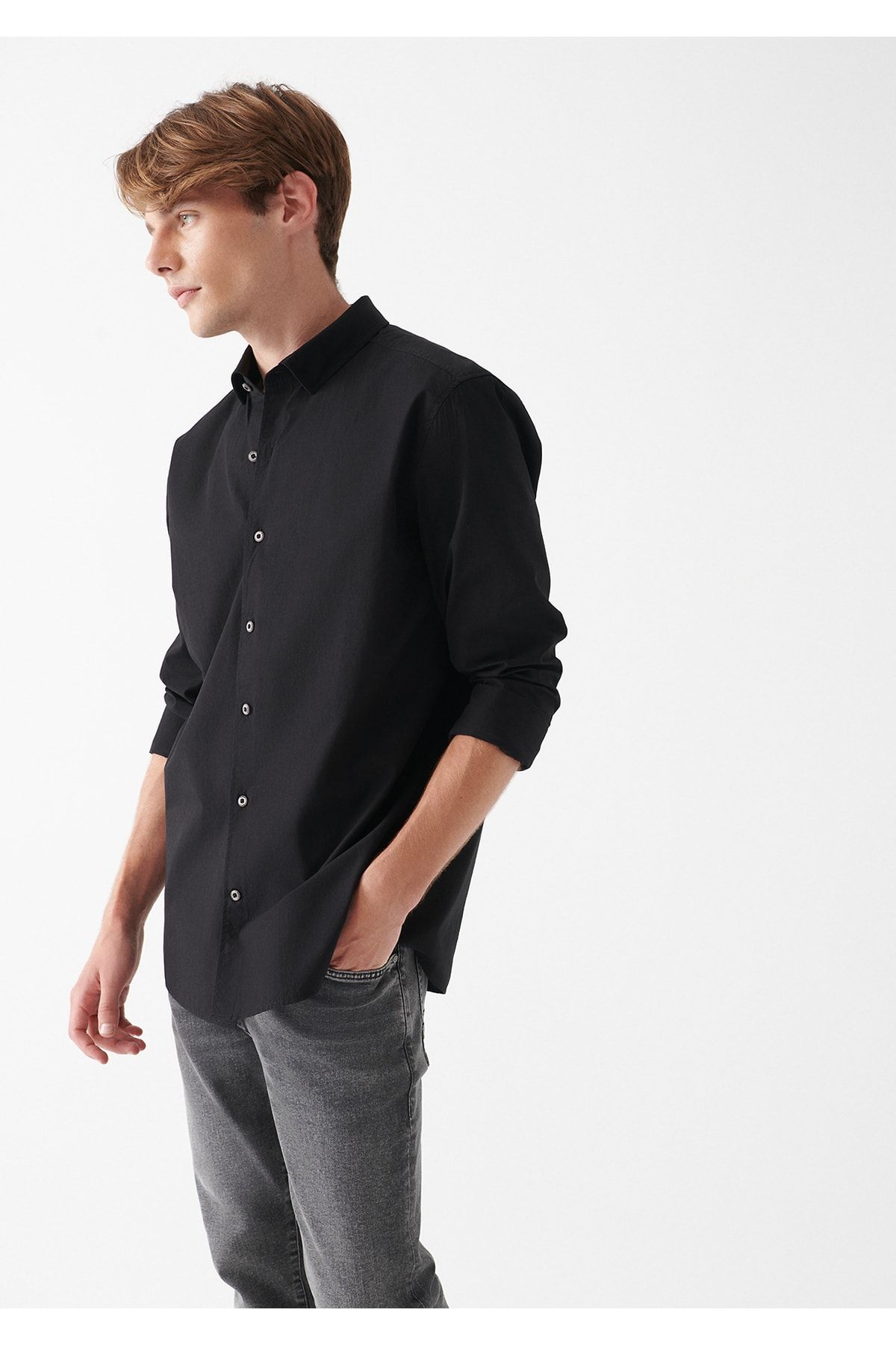 Mavi Men's Long Sleeve Shirt In Black