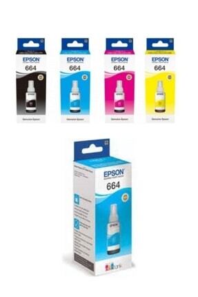L605 Siyah Ve Renkli orjinal Mürekkep Kartuş Takımı T664 + C Image 0