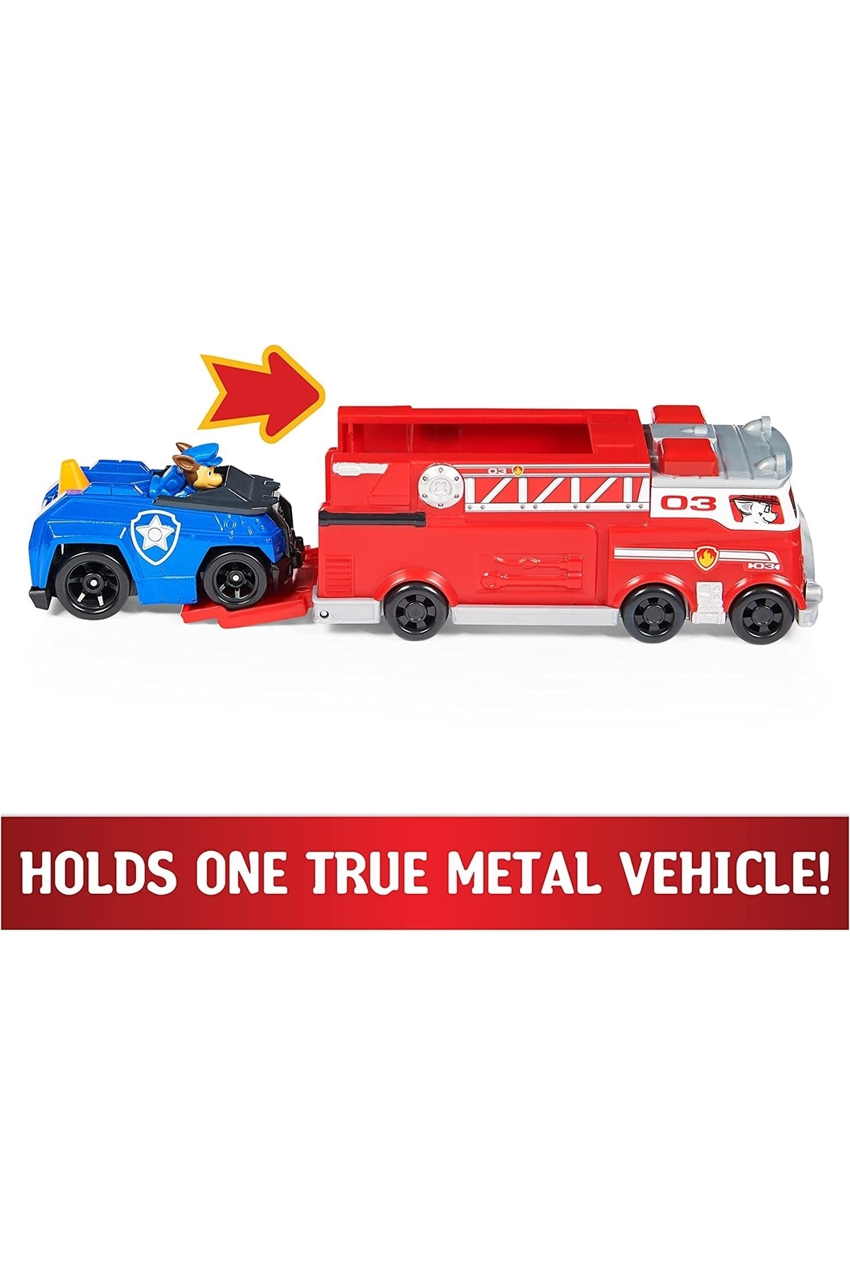 True Metal Marshall Fire Truck And Chase Duty Vehicle Toy