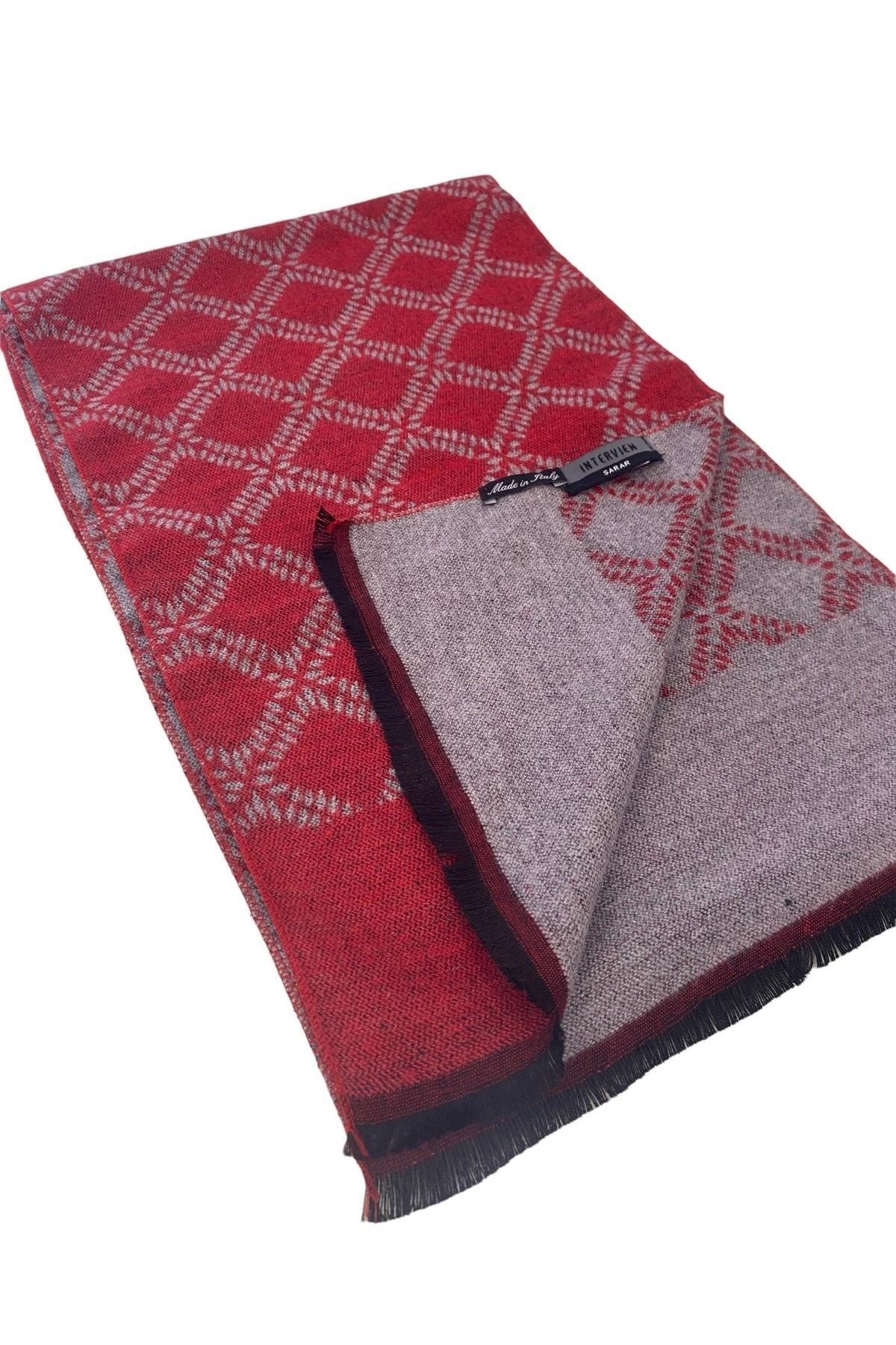Gray and red blanket scarf store
