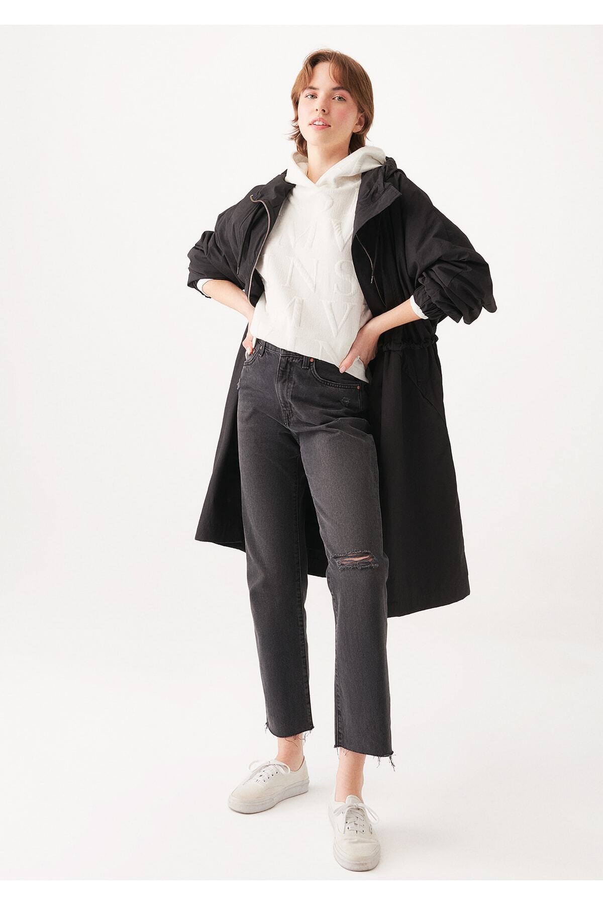 شلوار جین خاکستری پاره شده نیویورک 101441-80793