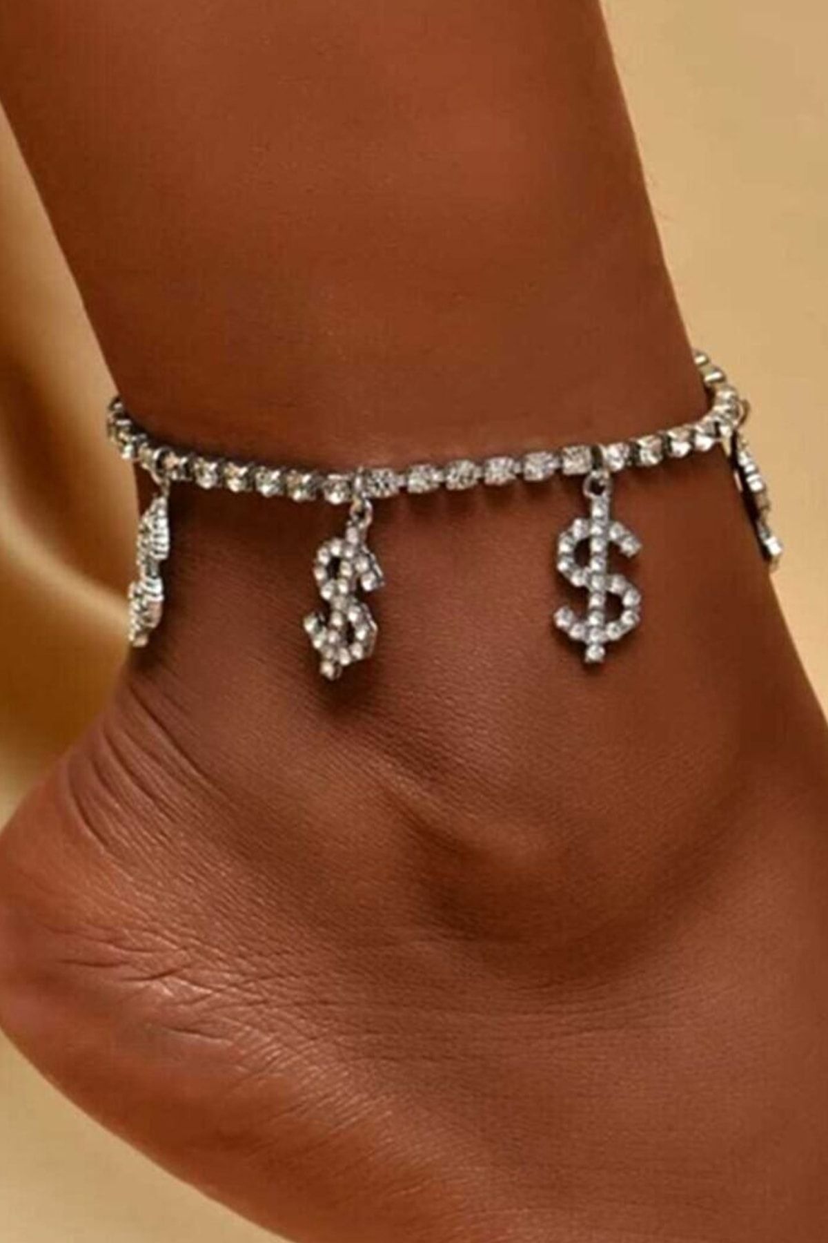 Crystal anklets in deals silver