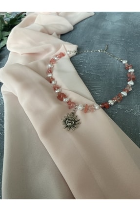 Gül Kuvars Kırık Y2k Fairycore Doğaltaş Kolye Image 2