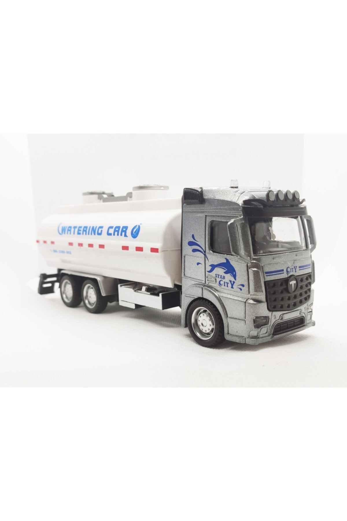 elife Es8111  1:38 Ölçekli 20 cm. Sürtmeli Metal Truck Serisi Diecast Oyuncak Su Tankeri Kamyonu