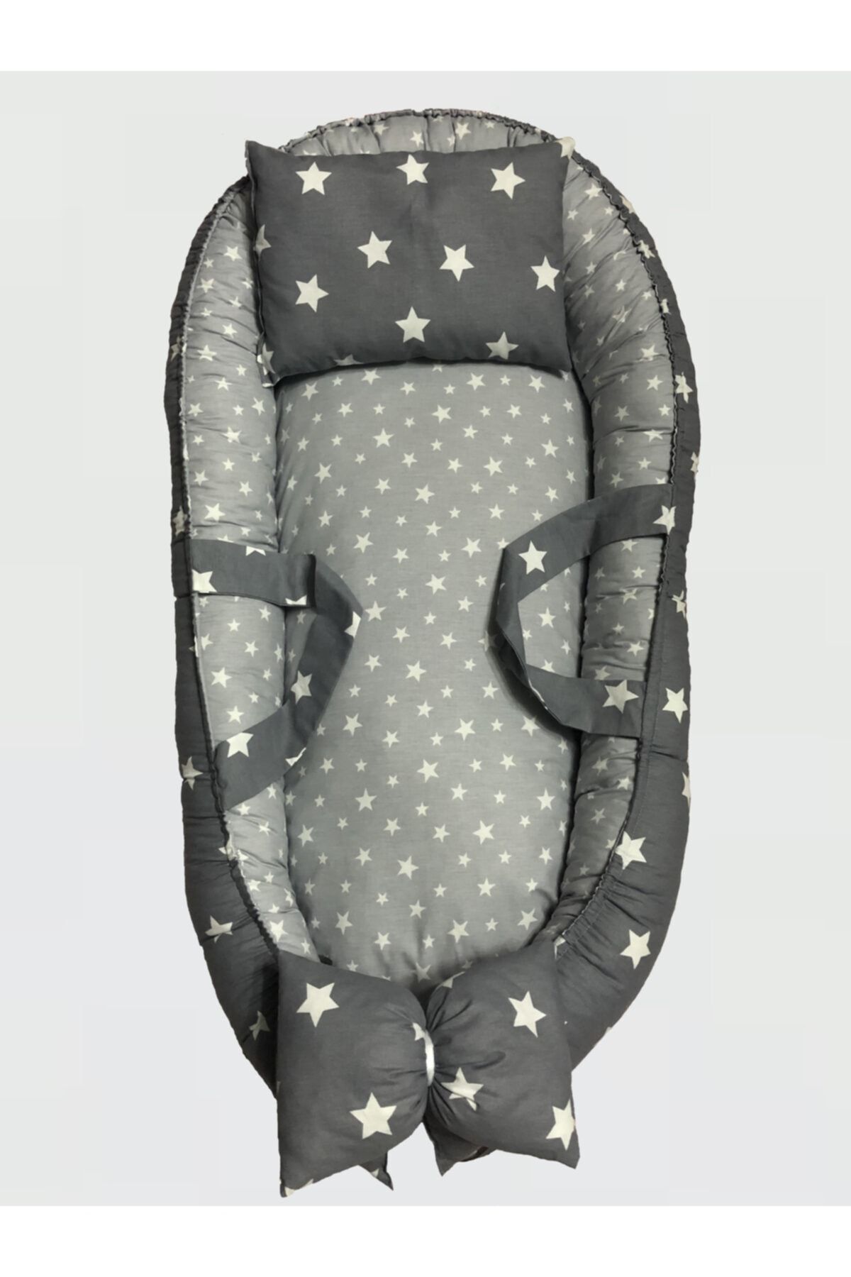 Babyce B099 - Gri Yıldızlı Ve Mint Yeşili Yıldızlı Babynest
