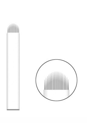 18 U Pin Microblading Iğnesi 18 Numara Iğne 0.25mm Beyaz Blades 10 Adet Image 0