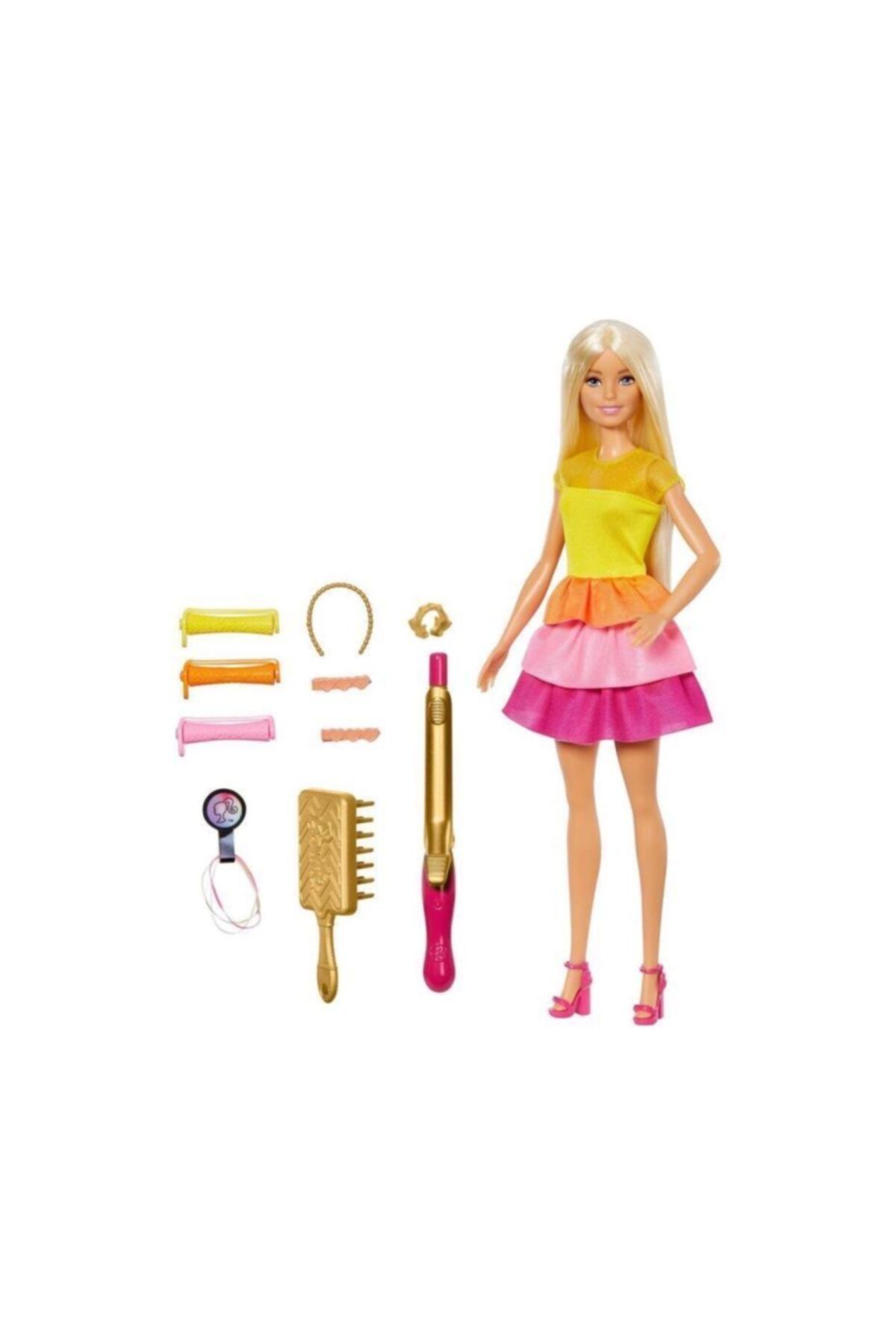 mattel uzun sari sacli barbie bebek muhtesem bukleler gbk24 fiyati yorumlari trendyol