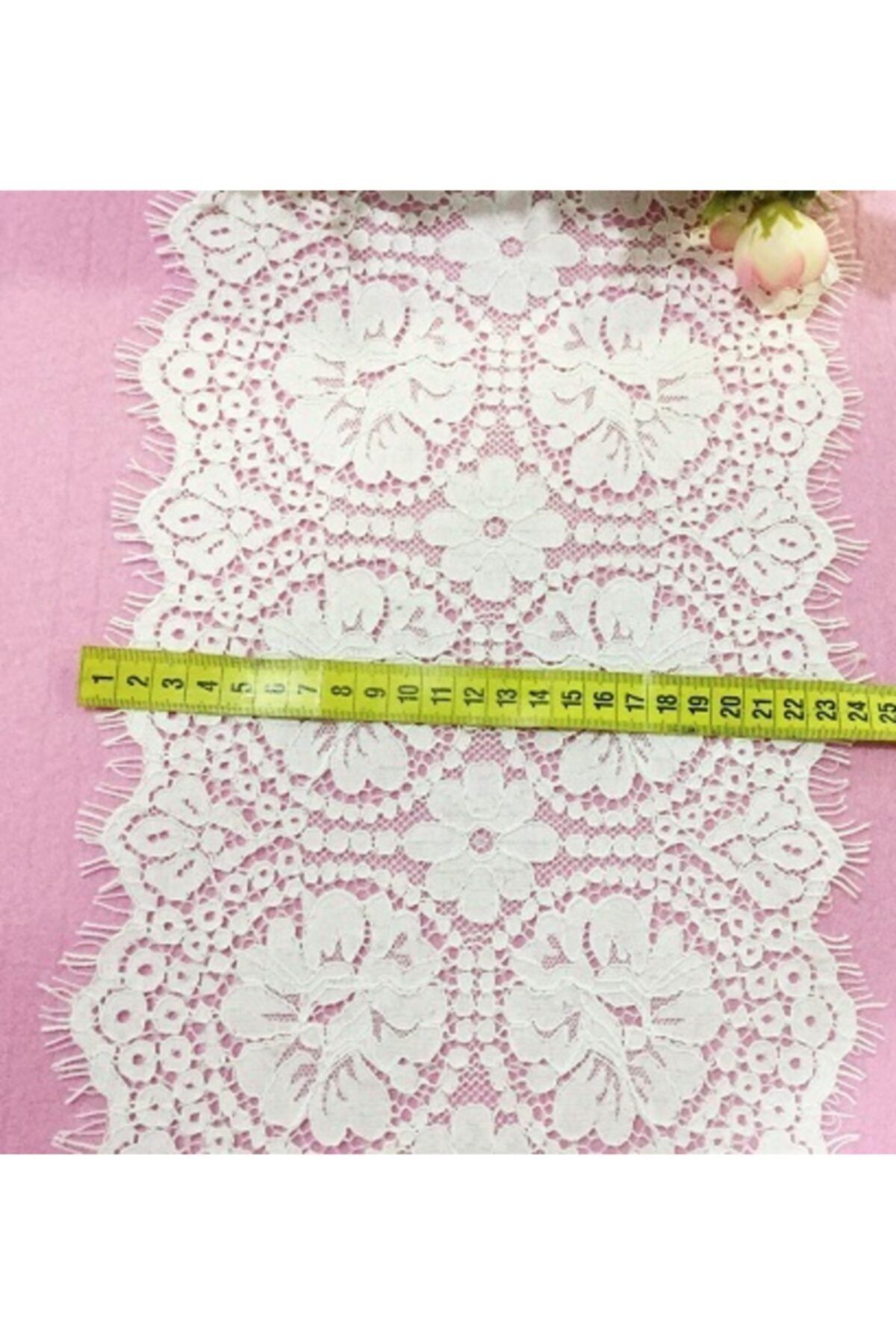 HÜMA Sakallı Beyaz Dantel 9 Metre