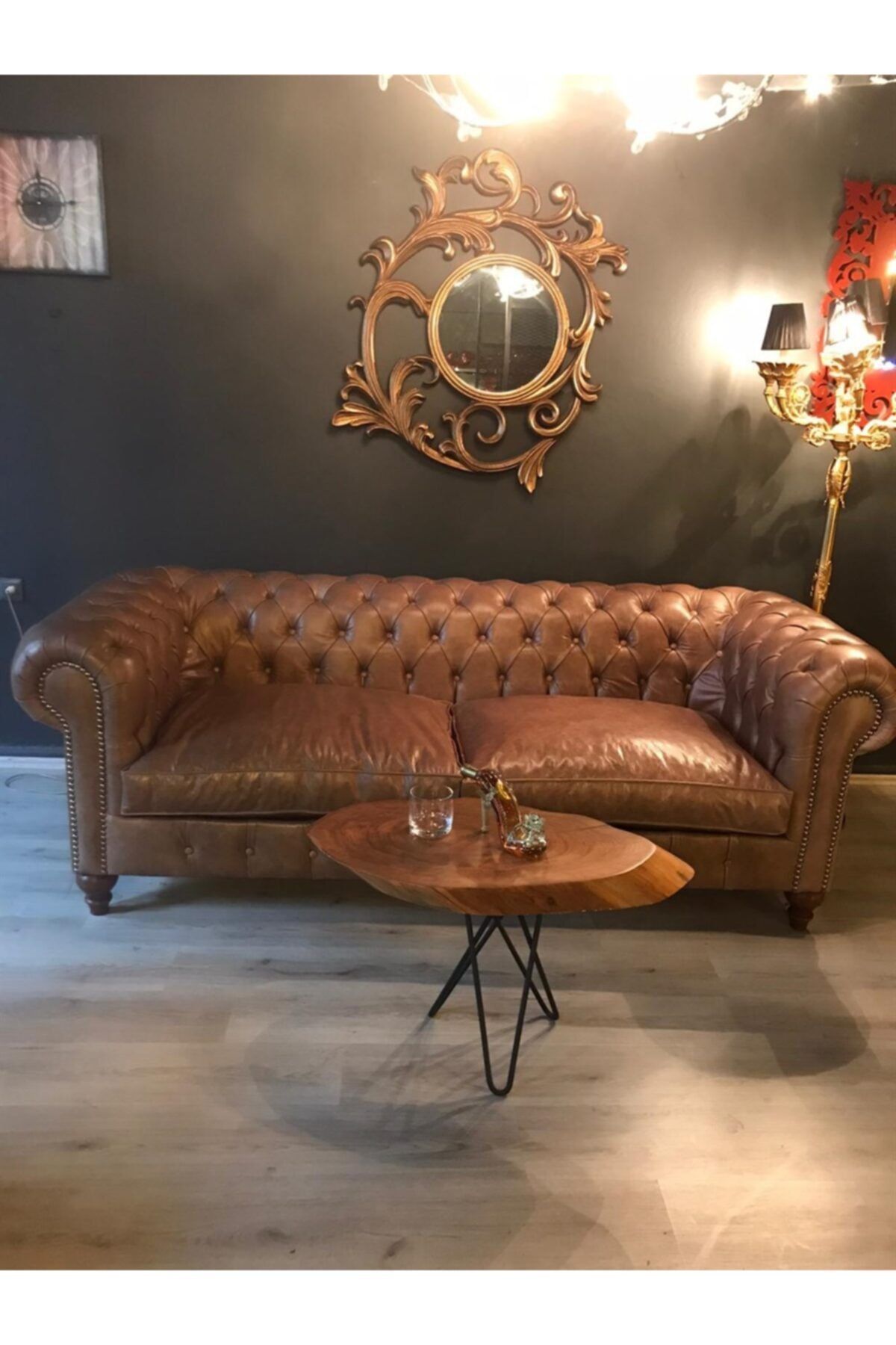 3A Mobilya Deri Cute Chesterfield