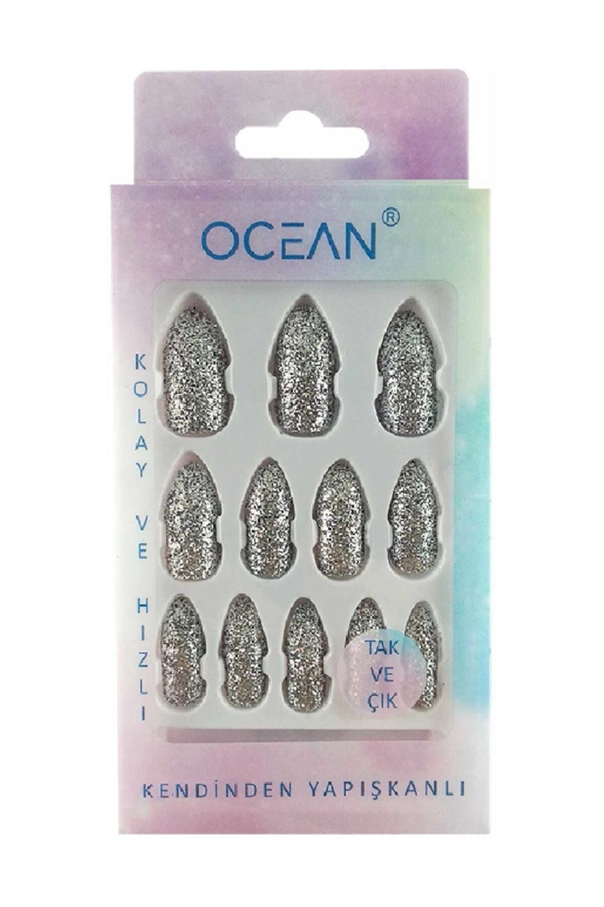 Ocean Tak Ve Çık Takma Tırnak [simli Gri]