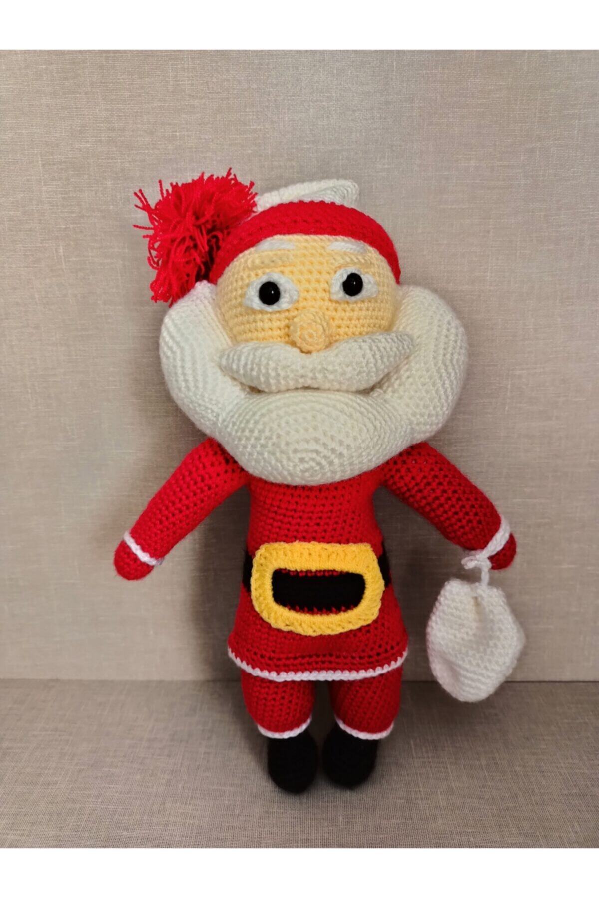 Masal Tasarım Amigurimi Organik Oyuncak Örgü Noel Baba Bebek