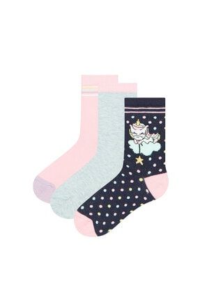 Penti Çok Renkli Kız Çocuk Unıcorn 3lü Soket Çorap