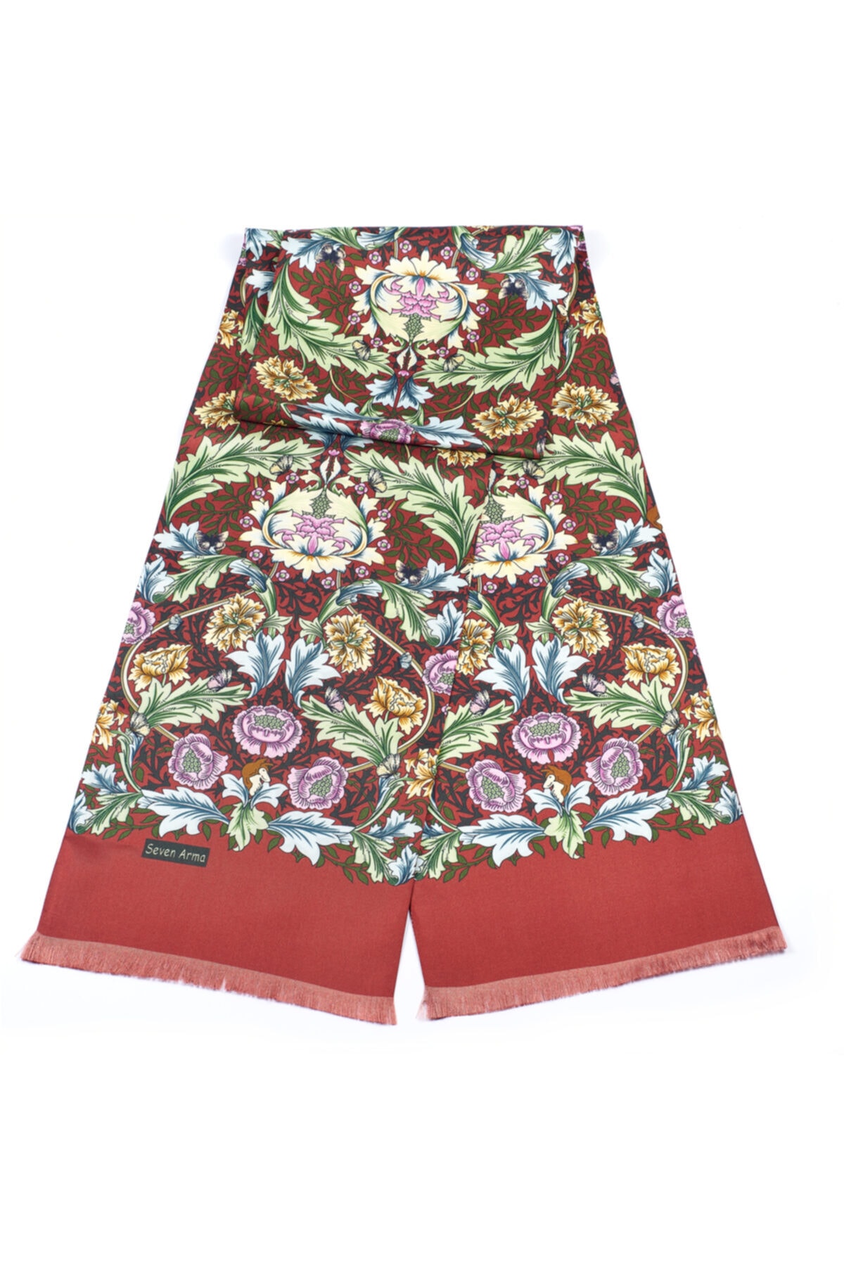 SEVEN ARMA Erkek Bordo Rengi Apollon Ipek Atkı