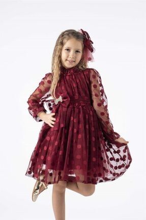 Minik Dolap Kız Çocuk Tokalı Dantel Abiye Elbise