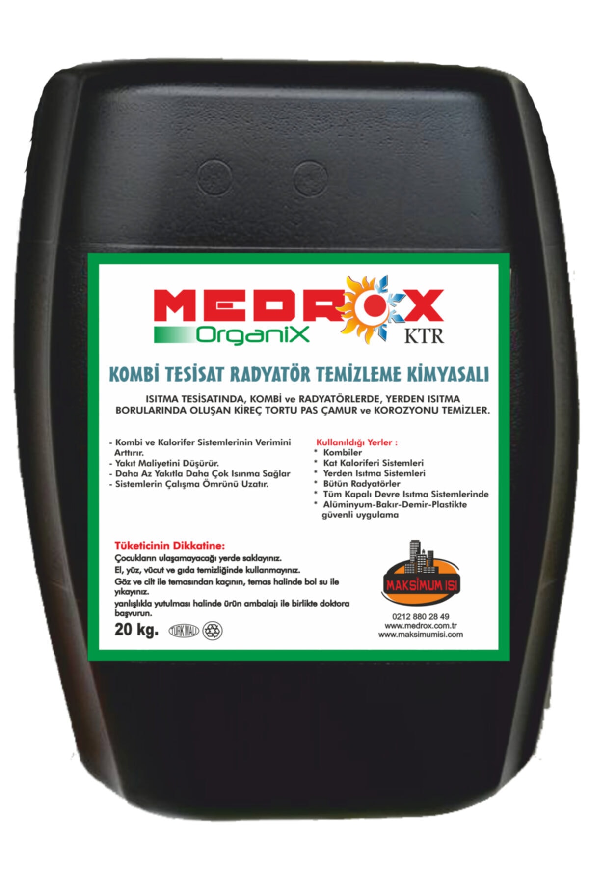 MEDROX Organix Krt ( Kazan Kombi Tesisat Radyatör Temizleme Kimyasalı ) 25 Kg