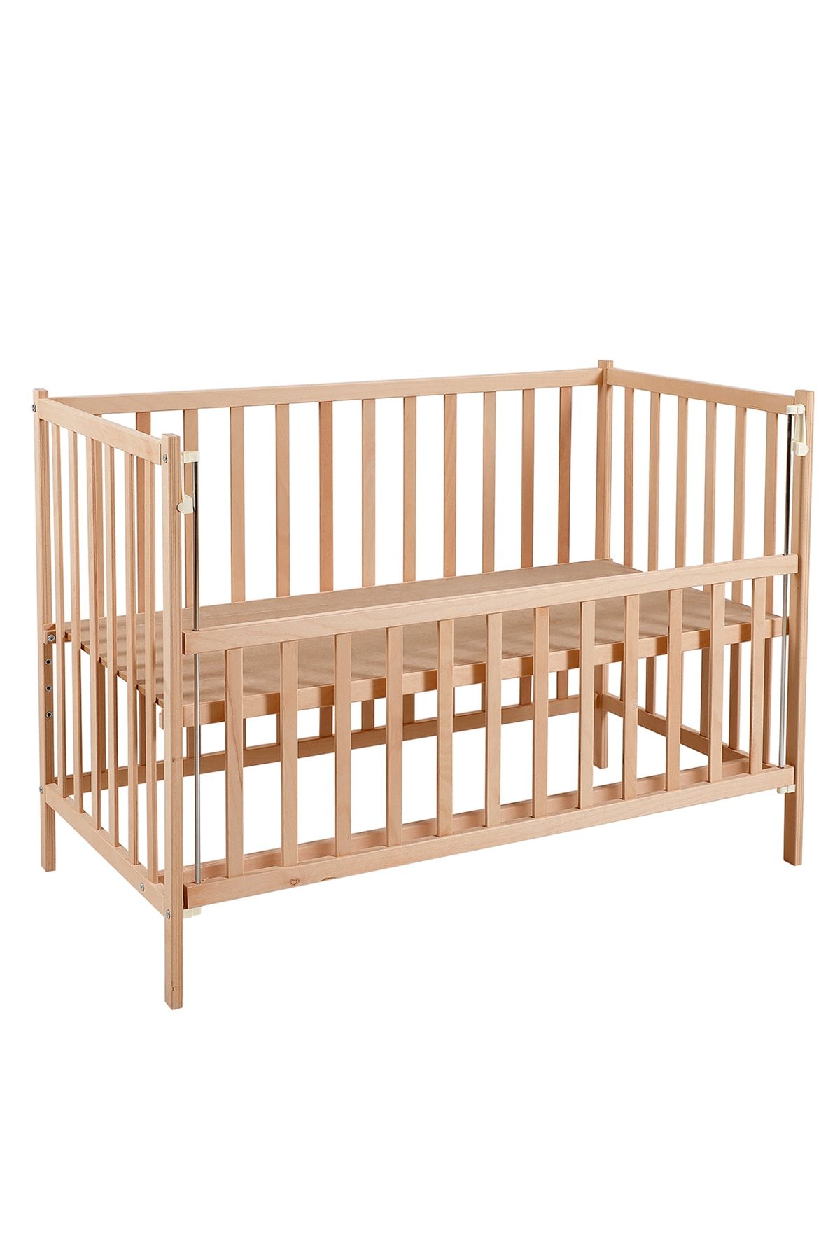 Pepper Kids Kott Ahşap Doğal Anne Yanı Beşik 4 Kademeli Lüx Bebek Beşiği 60 X 120 Cm