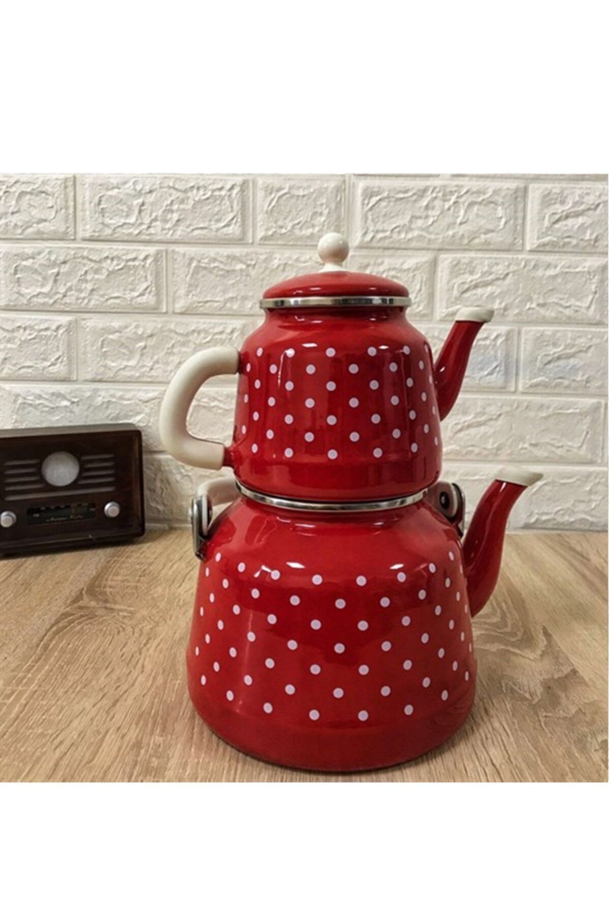 Billhom Verda Tiryaki Vintage Emaye Çaydanlık Tk Puant