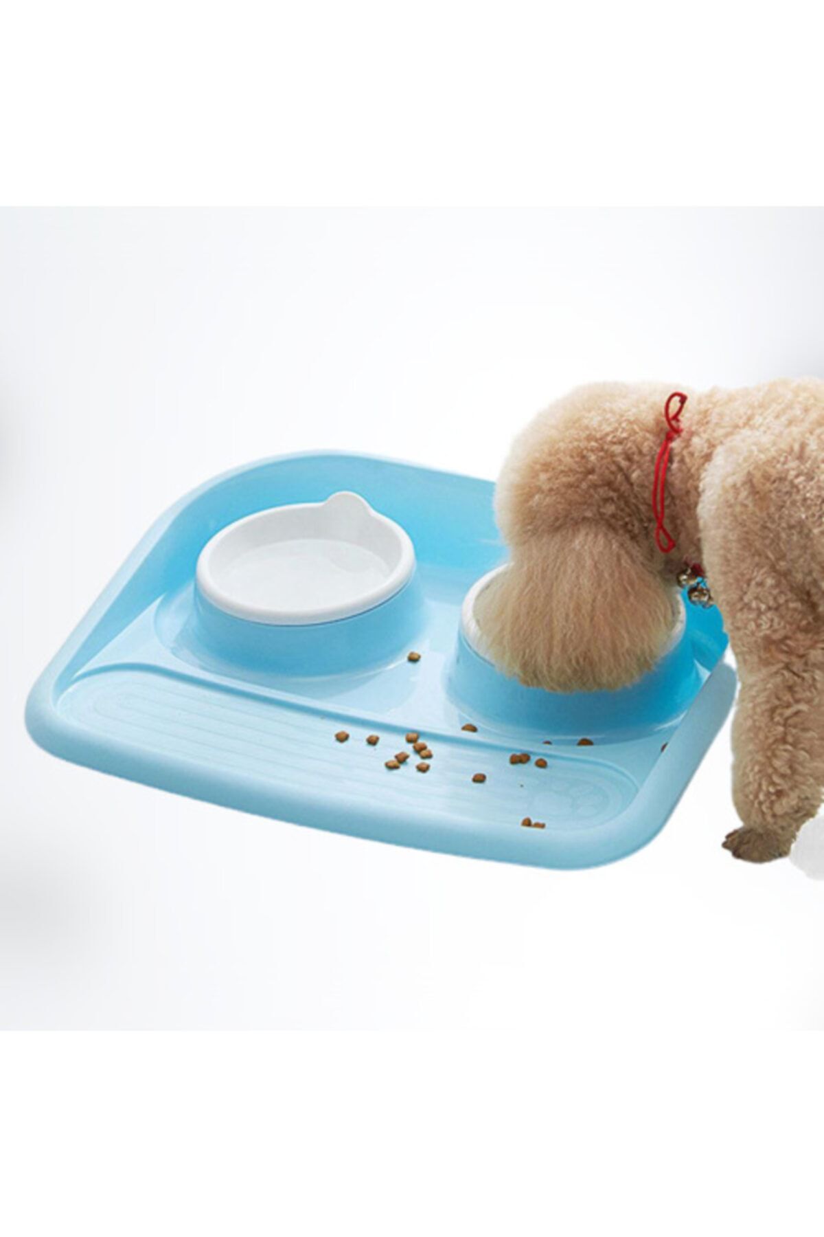 Mixpet Kedi Köpek Tepsili Ikili Mama Ve Su Kabı Mavi