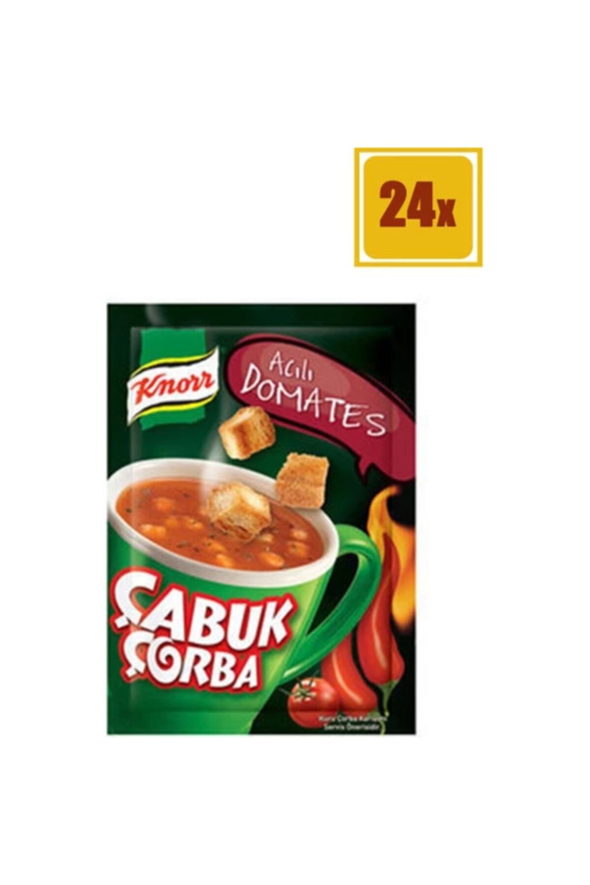 Knorr Acılı Kremalı Domates  Çabuk Çorba 22 gr 24 Lü Set
