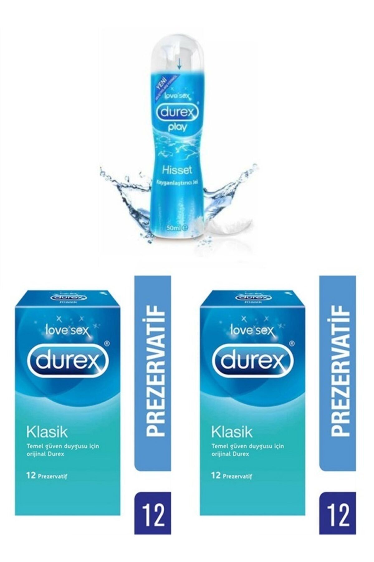 Durex Play Su Bazlı 50 Ml Kayganlaştırıcı Jel+klasik Prezervatif 12 Li*2 Adet