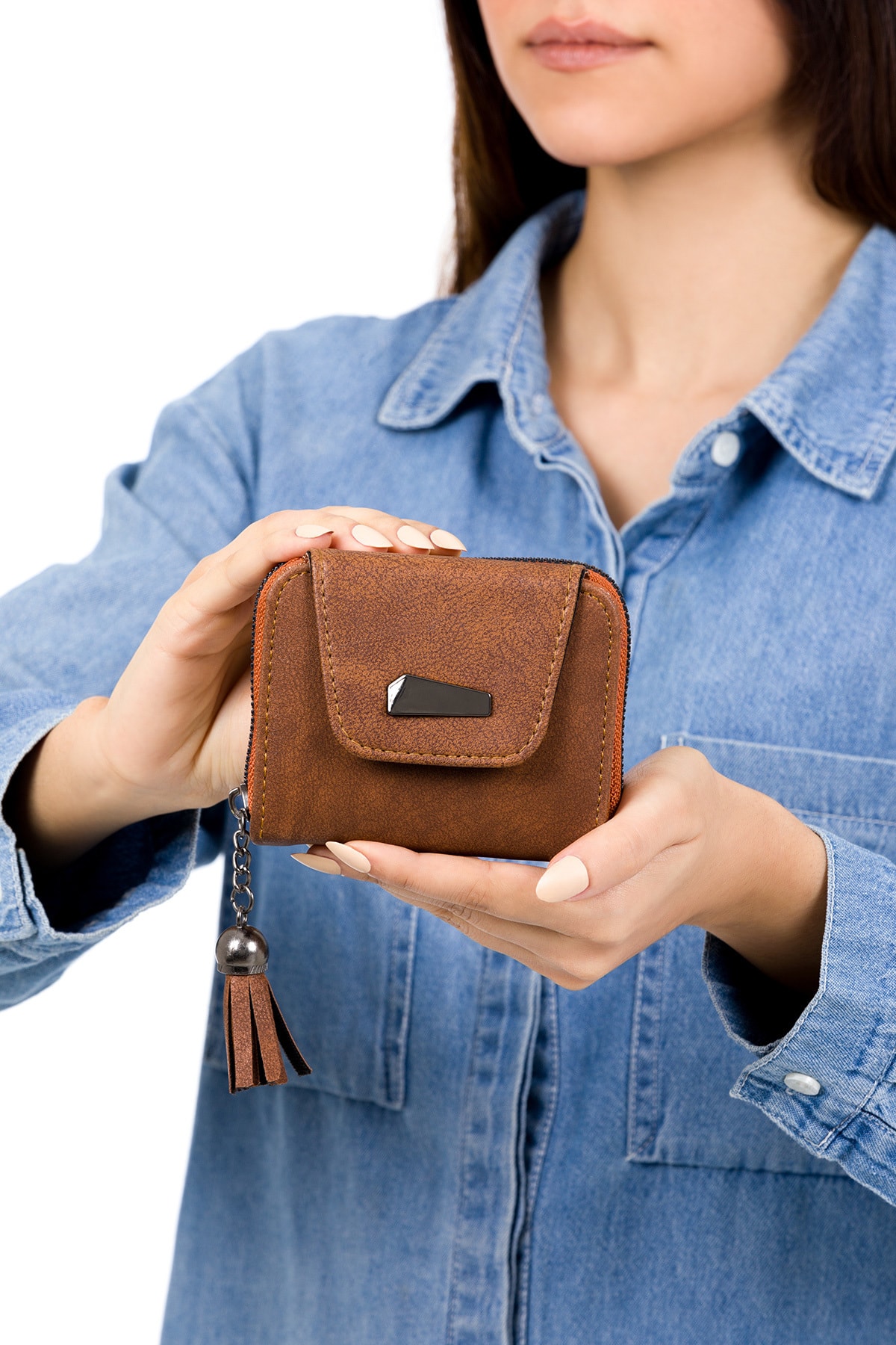 BAGzy Kadın Vizon Kartlıklı Mini Cüzdan