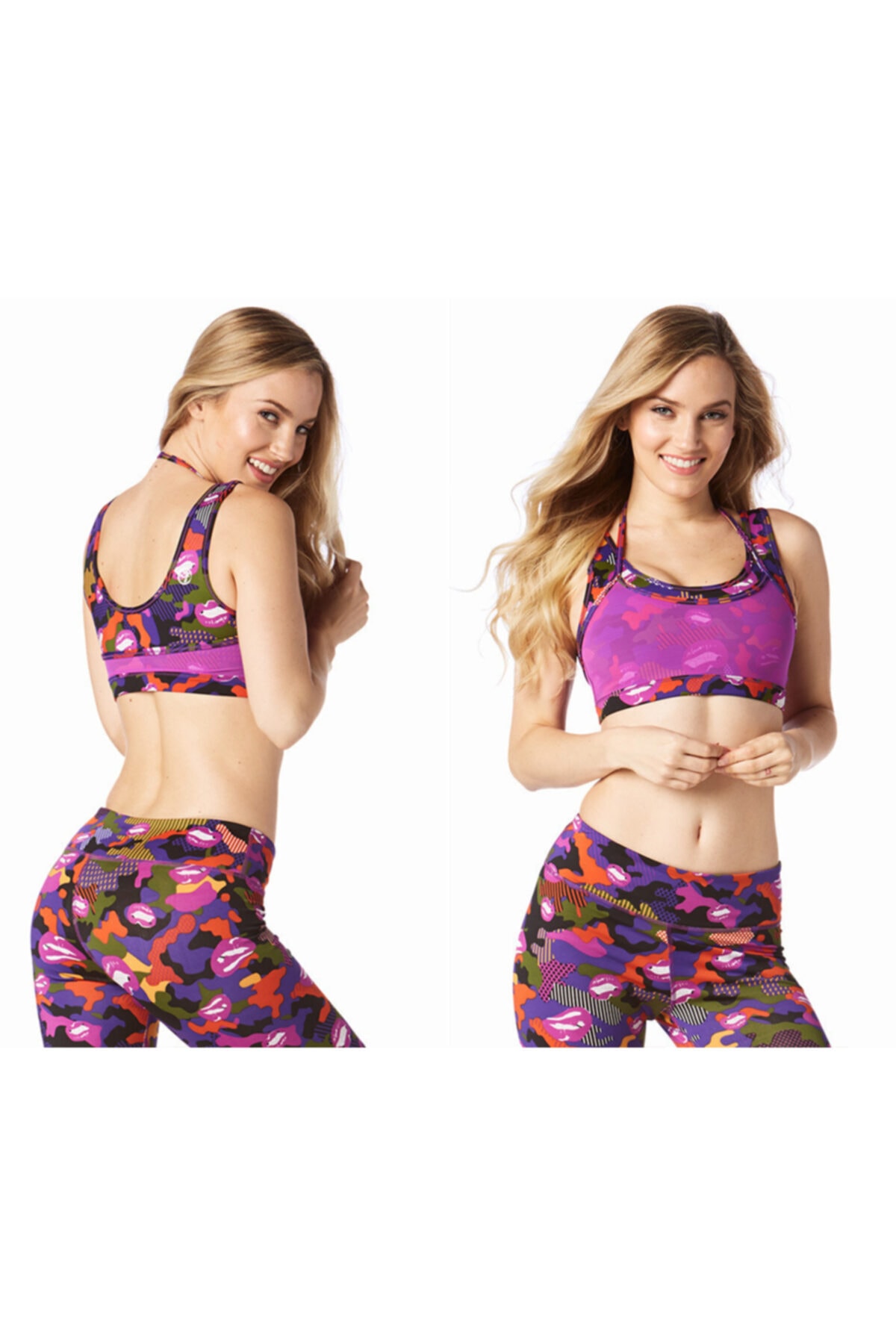 ZUMBA Kadın Mor Less Mesh More Party Bra Spor Büstiyer