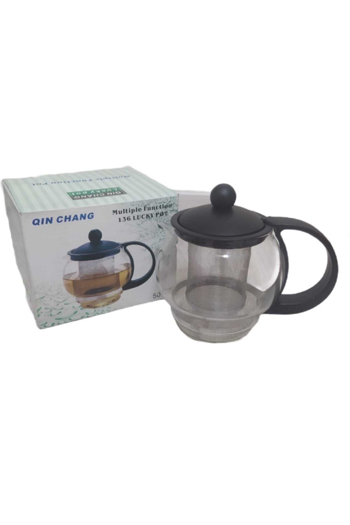 Çaydanlıkçı Isıya Dayanıklı Cam Demlik 500 ml Çelik Süzgeçli