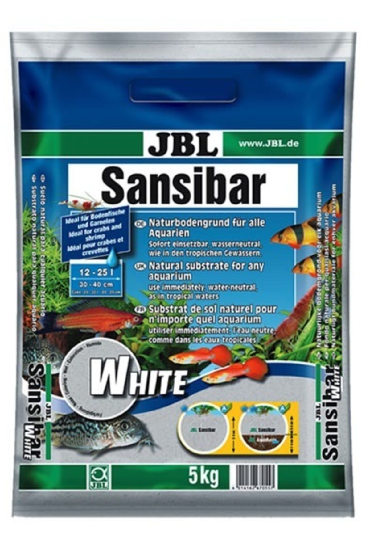 Tetra Jbl Sansıbar Beyaz 0,1-0,4 Mm 5 Kg Kum