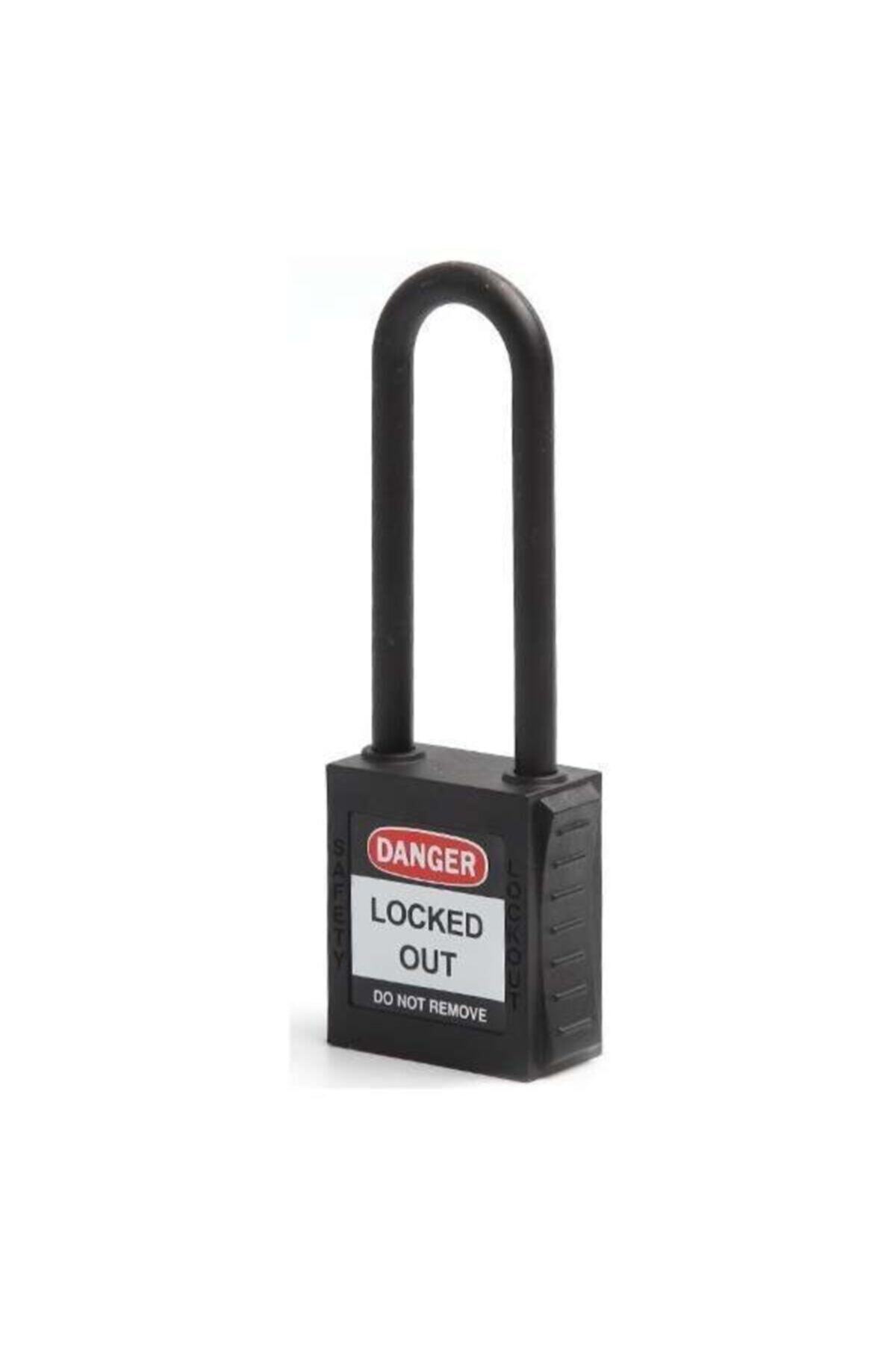Locksan 76mm Plastik Çene Emniyet Asma Kilit - Uzun (siyah)