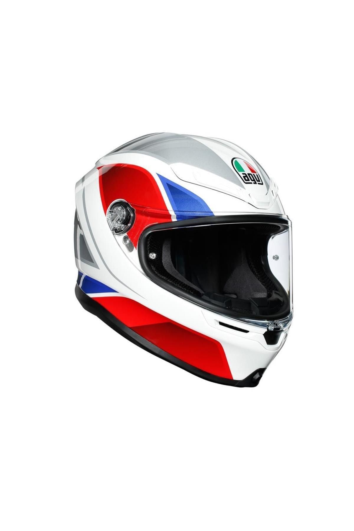 Dainese Agv K6 Ece Multi Mplk Hyphen Whıte-red-blue Kask