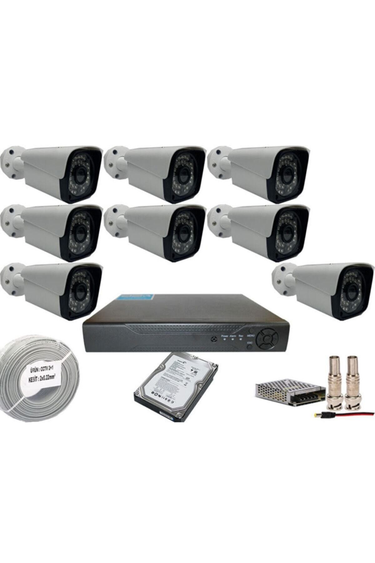 PROMISE 8 Kameralı Set 5 Mp Ahd Sistem 1440p Gece Görüşlü Kamera Sistemi Harddisk Dahil