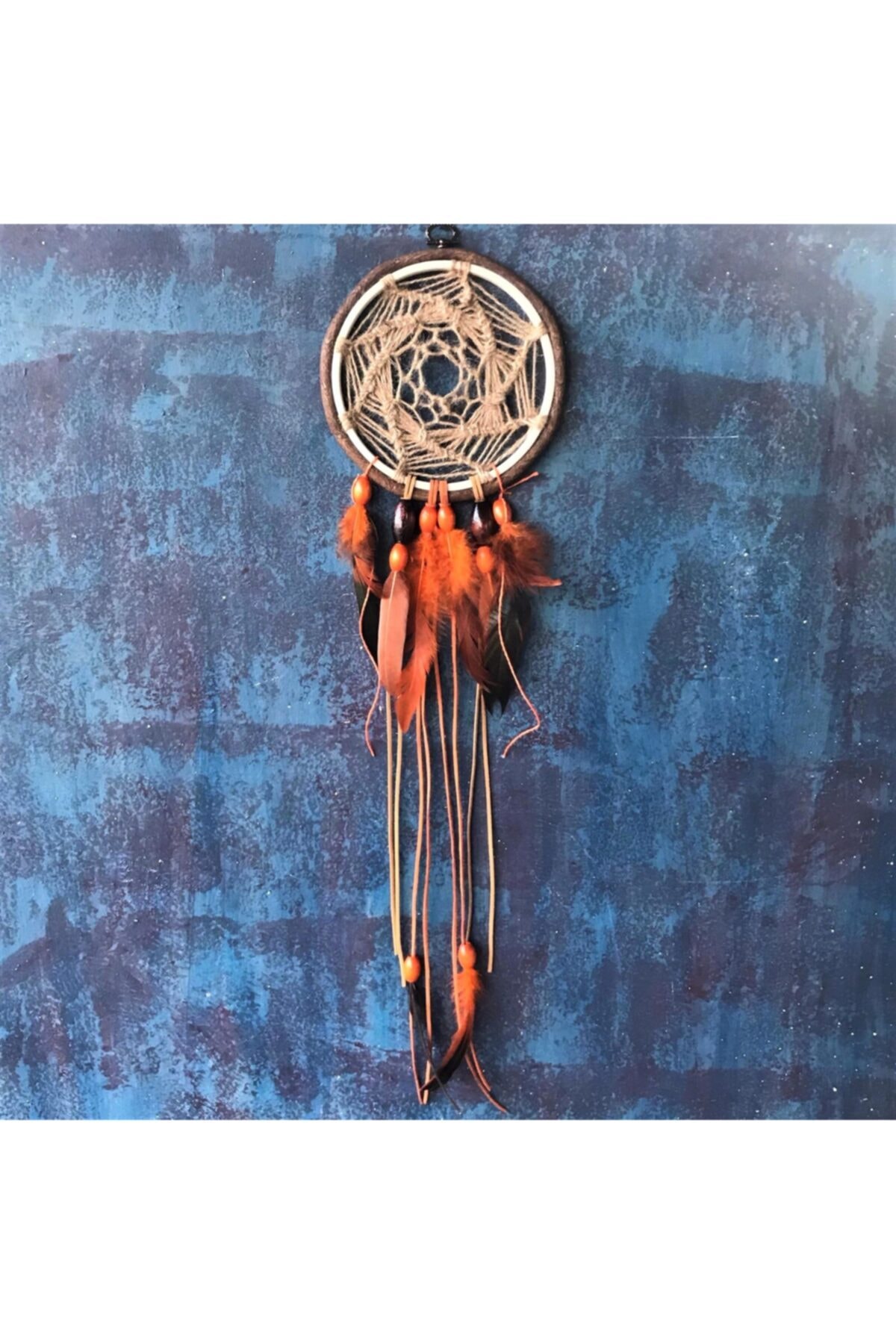 Lucky You Bohem Tarz Turuncu Düş Kapanı Duvar Süsü Dreamcatcher
