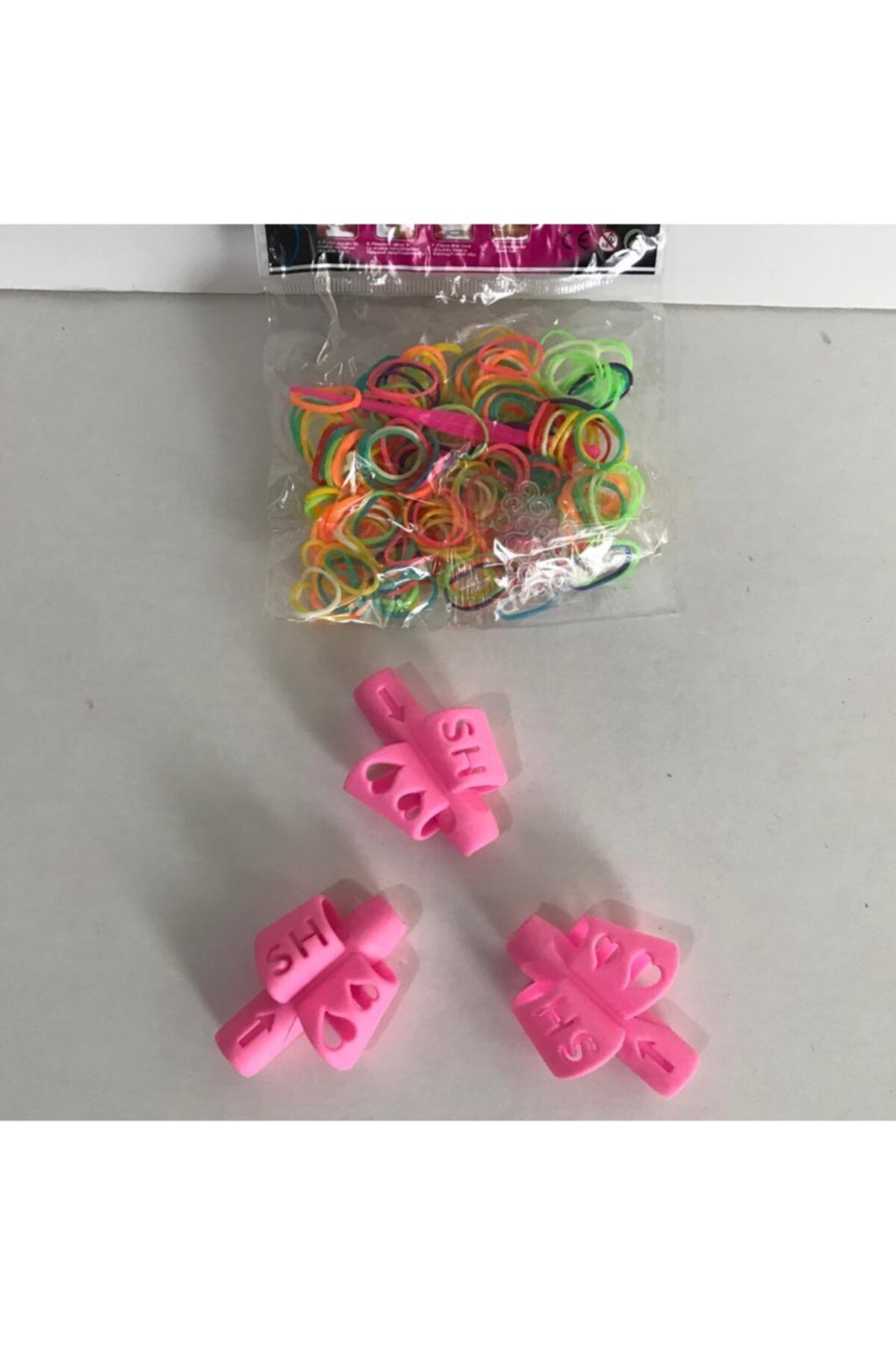 Misyon Silikon Kalem Tutacağı 3 Adet vePembe Bileklik Örme Lastiği