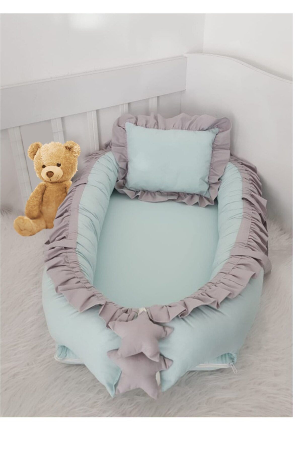 Jaju Baby Mint Fırfırlı Lüx Tasarım Babynest
