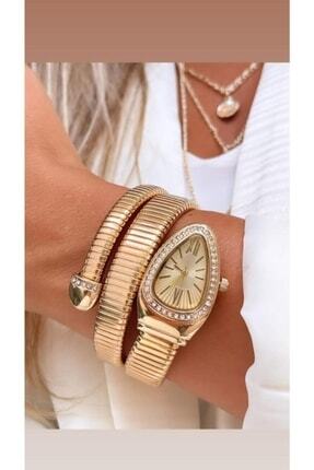 Yılan Model Kol Saati Rose Gold Image 0