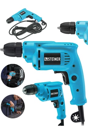 Alman 1400 Watt 10 Mm Professional Bakır Sargılı Kablolu Darbesiz Vidalama Matkap Mavi Image 1